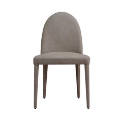 ‘Balzaretti’ Xl Contemporary Upholstered Dining Chair in Taupe Leather