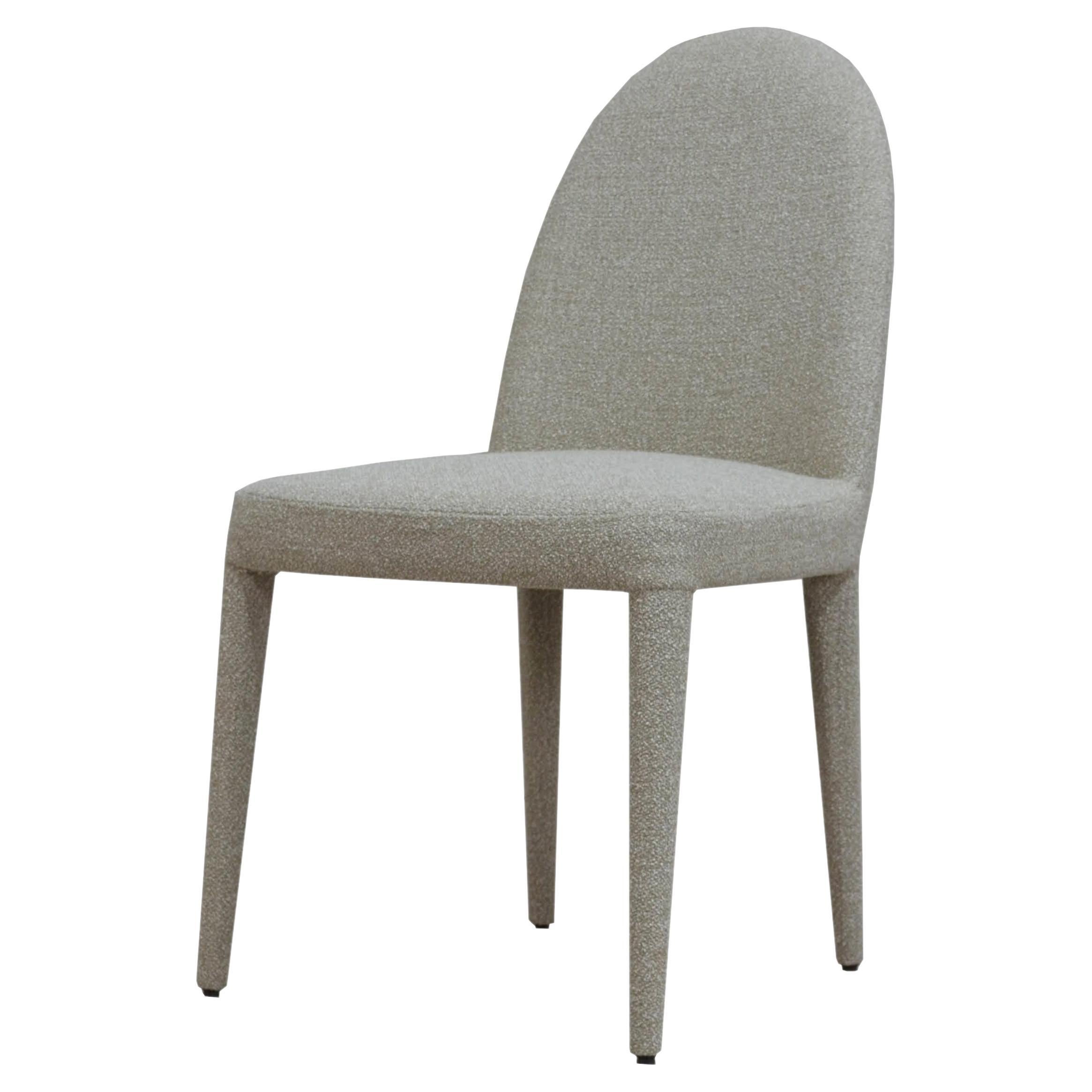Balzaretti XL Contemporary Upholstered Dining Chair in Torri Lana Boemian Fabric For Sale