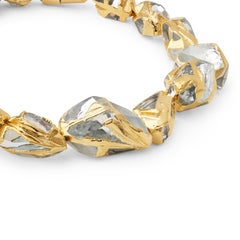 Collier BAM en métal plaqué or 24K et miroir facetté à la main par Marion Fillancq