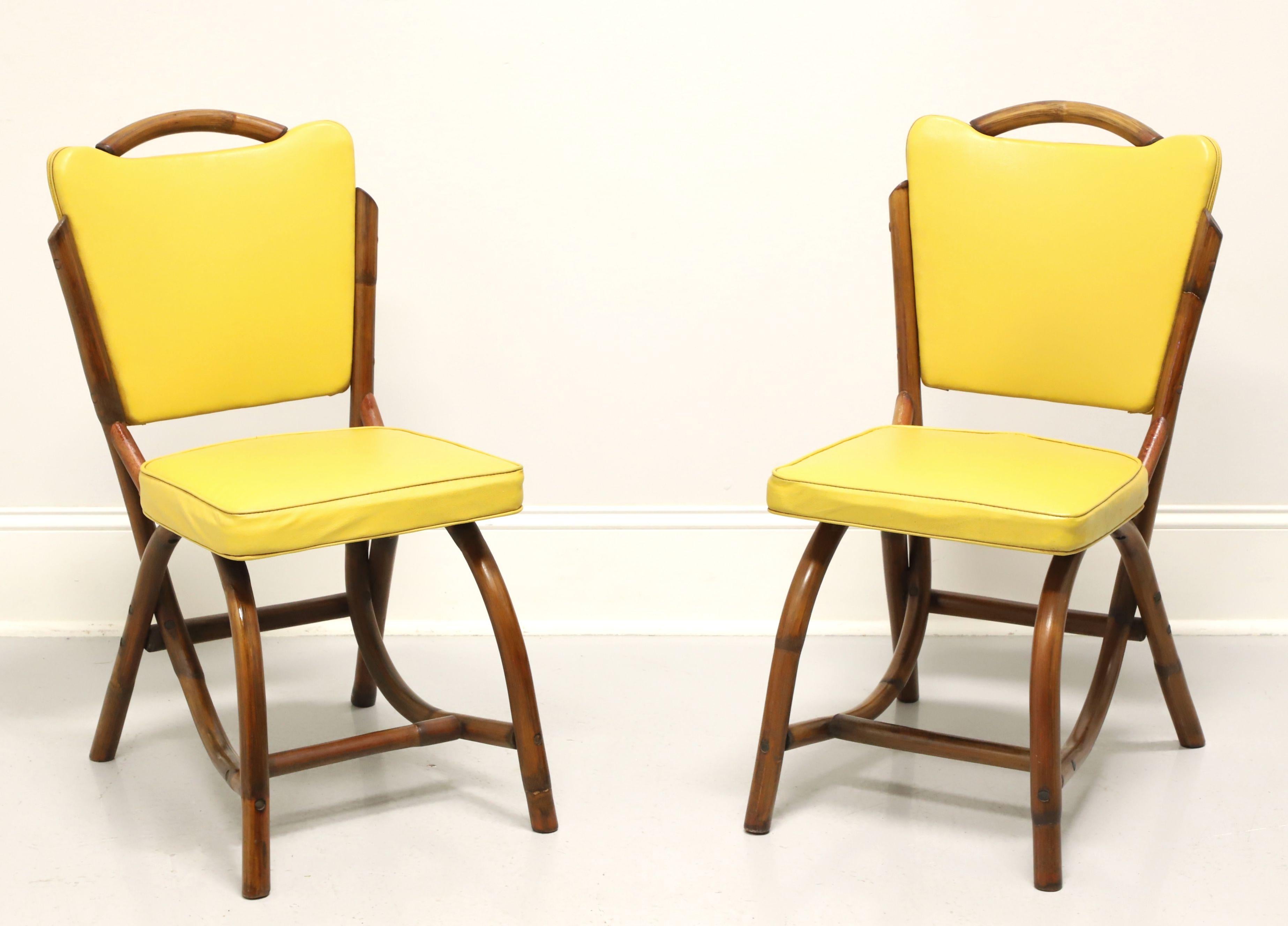 BAM-TAN 1960's Rattan Dining Side Chairs - Pair A For Sale 5