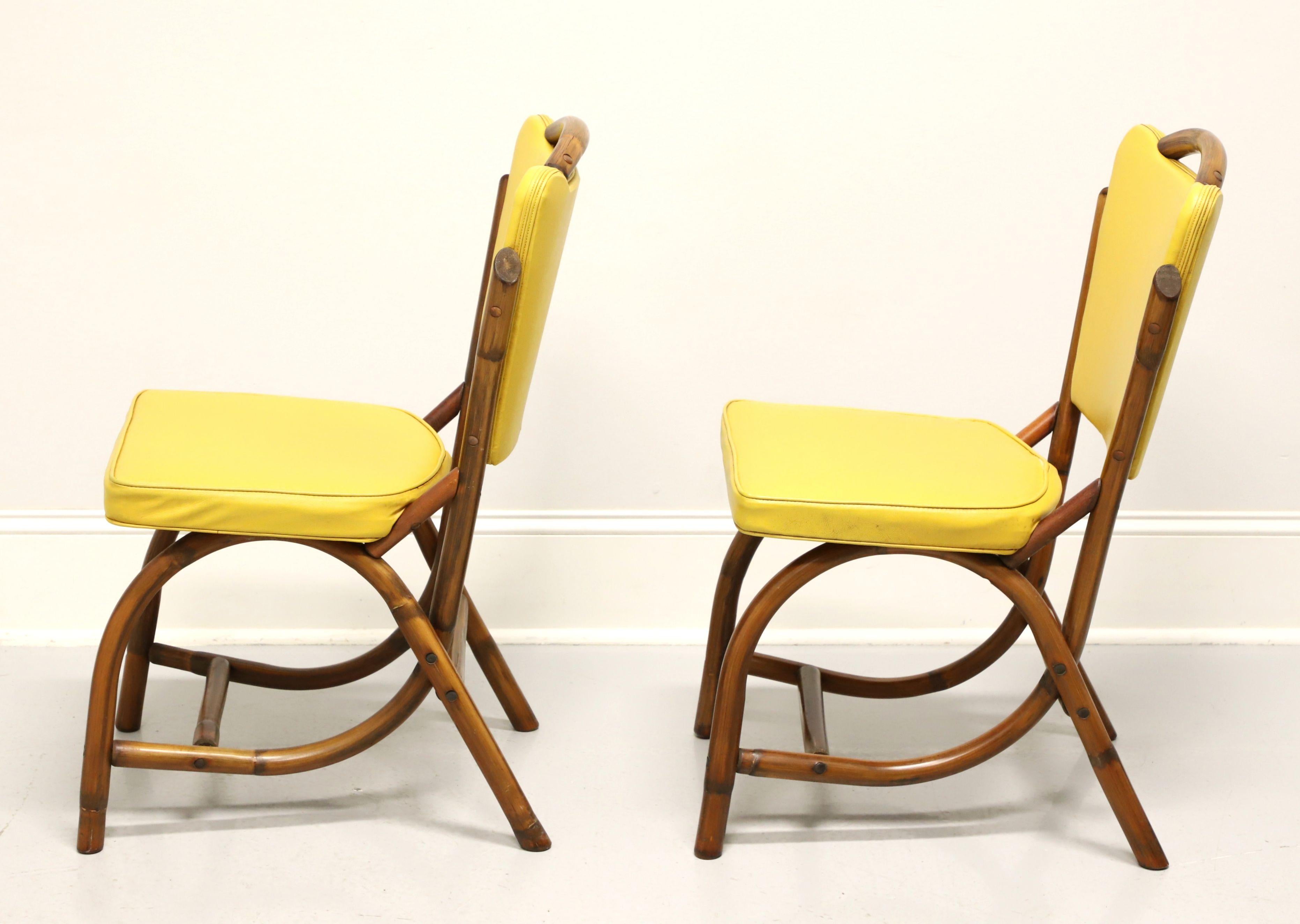20th Century BAM-TAN 1960's Rattan Dining Side Chairs - Pair A For Sale
