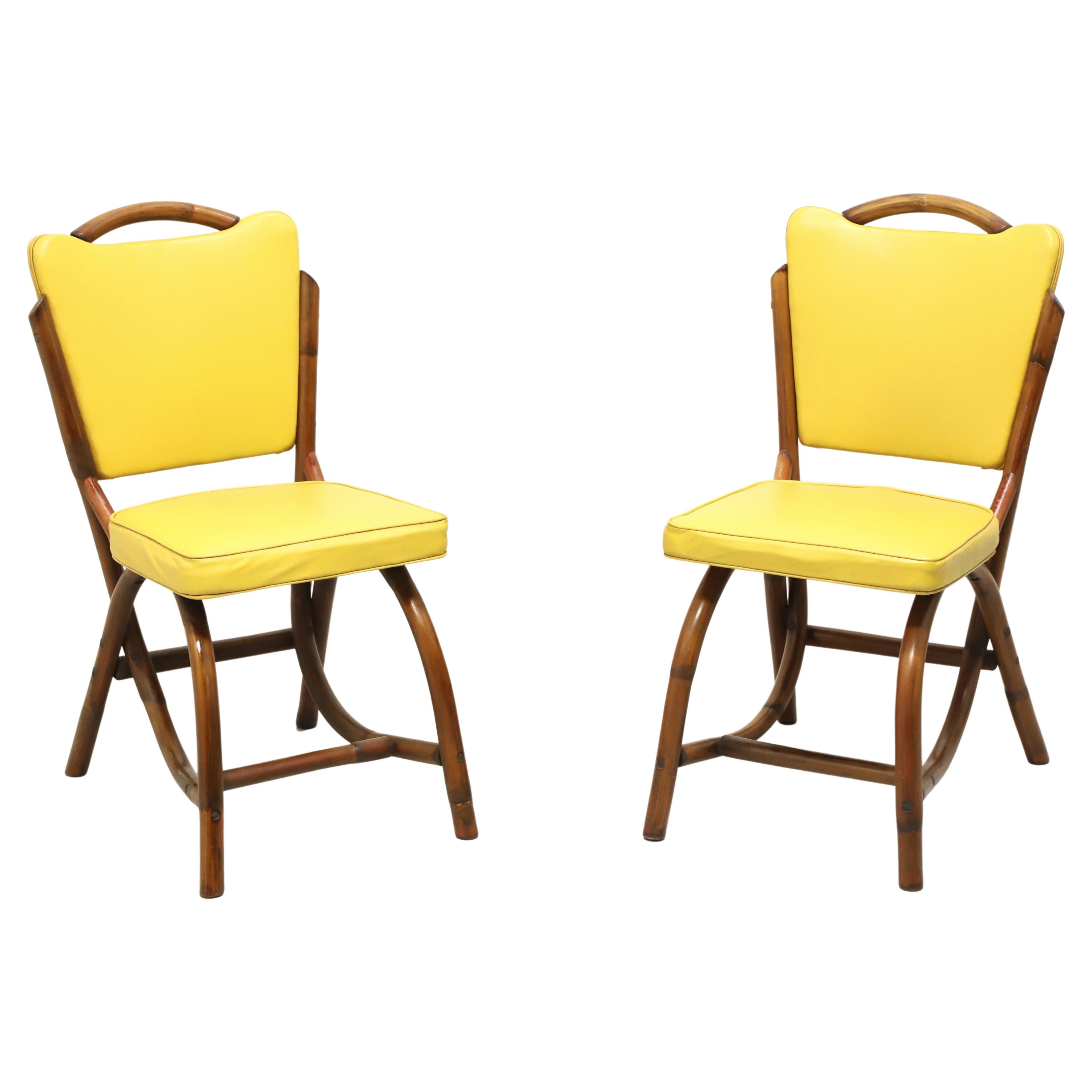 BAM-TAN 1960's Rattan Dining Side Chairs - Pair A For Sale