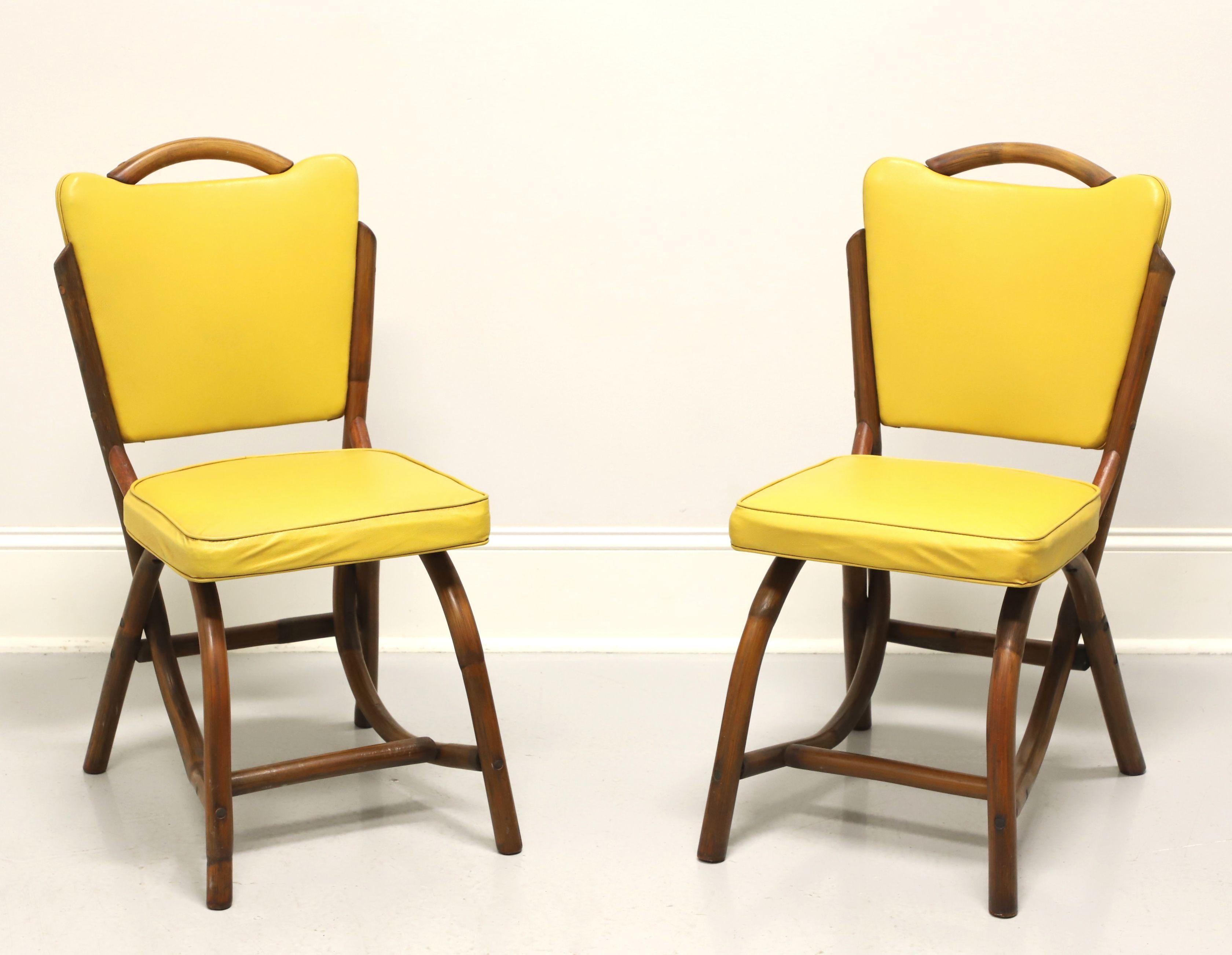 BAM-TAN 1960's Rattan Dining Side Chairs - Pair B For Sale 4