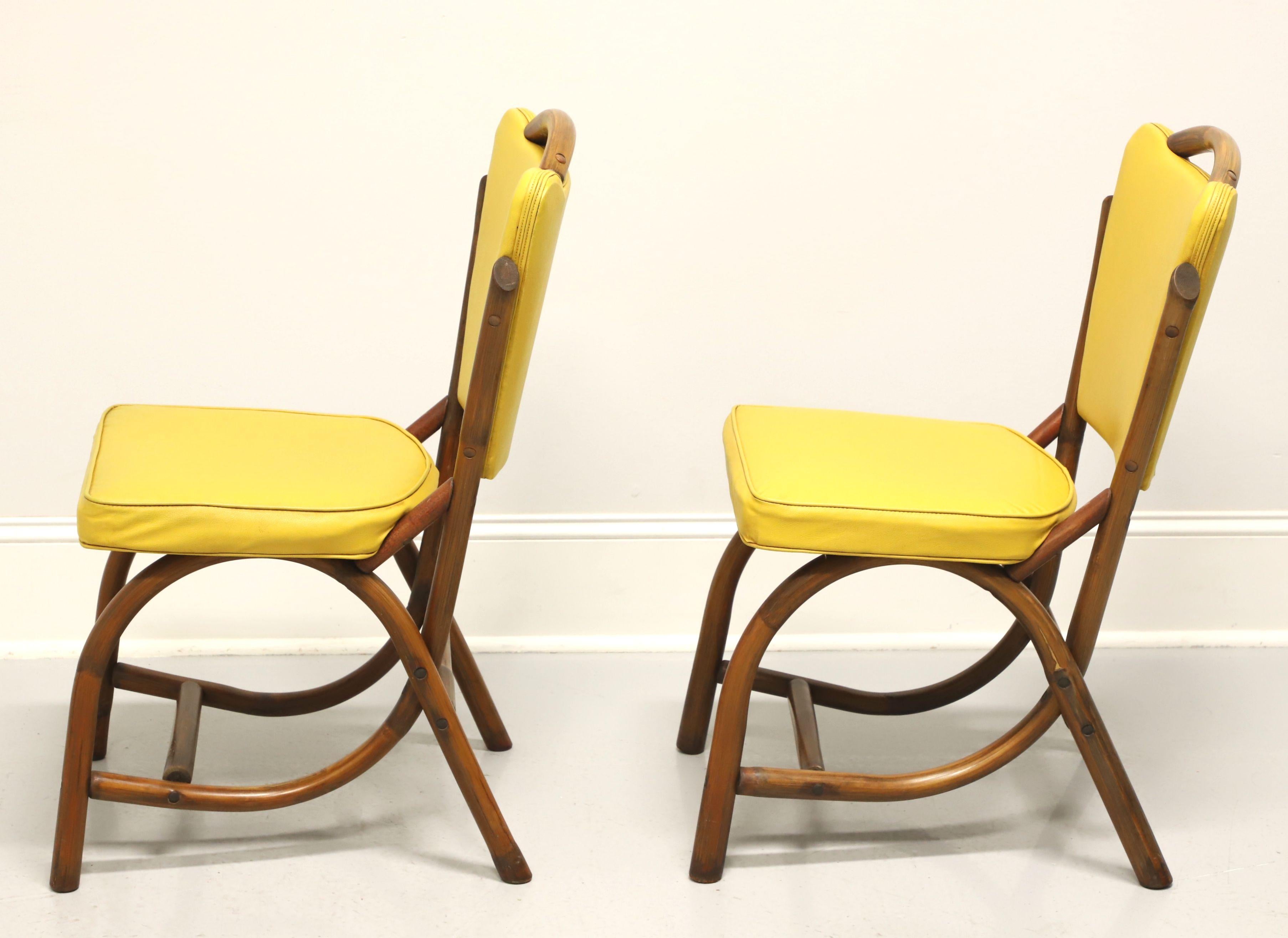 BAM-TAN 1960's Rattan Dining Side Chairs - Pair B In Good Condition For Sale In Charlotte, NC