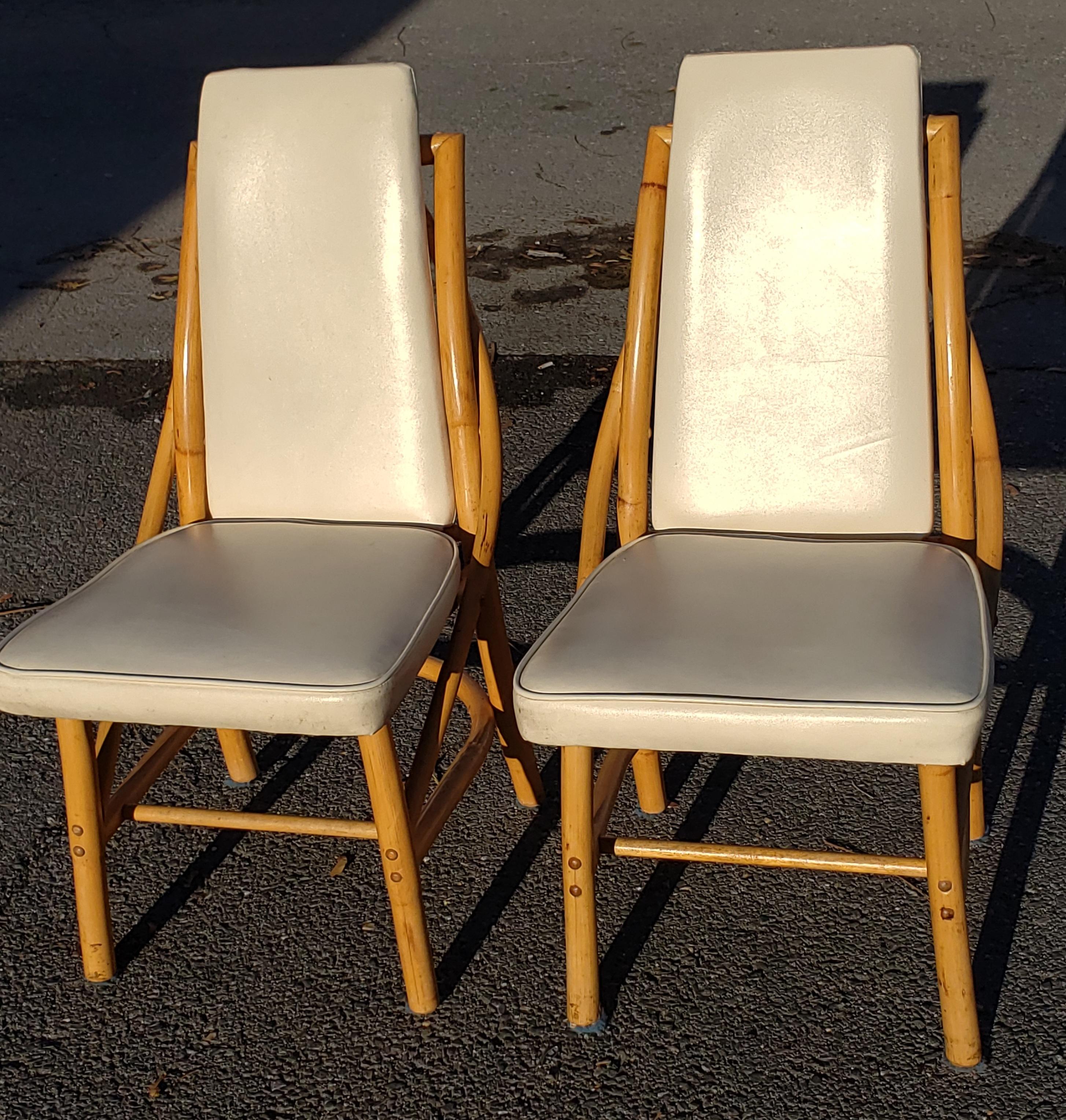 Bam Tan Rattan Bamboo Dining Chairs, Circa 1960s For Sale 2