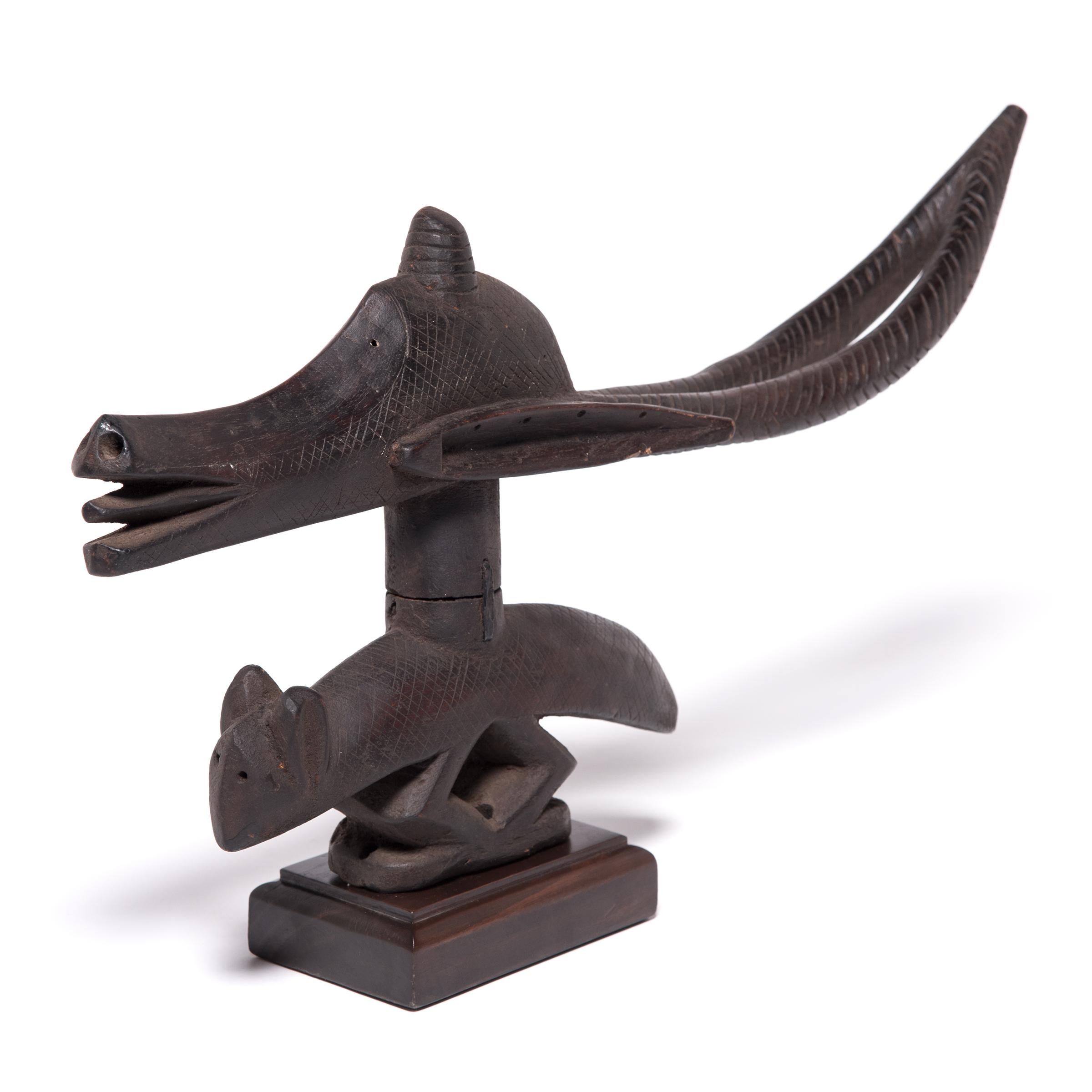 Bambara Ci Wara Kopfschmuck-Skulptur (Stammeskunst) im Angebot