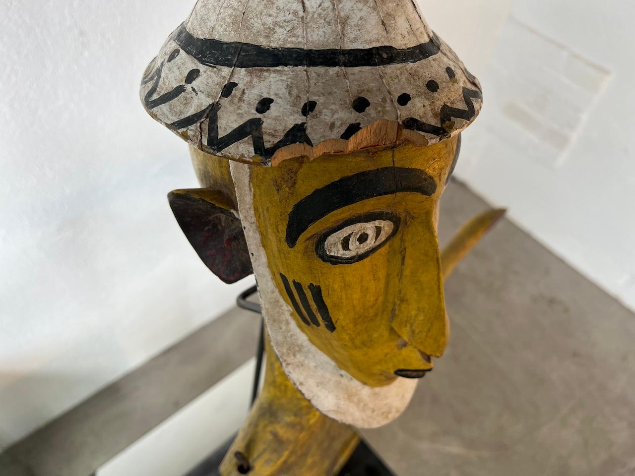 Bambara puppet figurine, African tribal art, circa 1950 For Sale 11