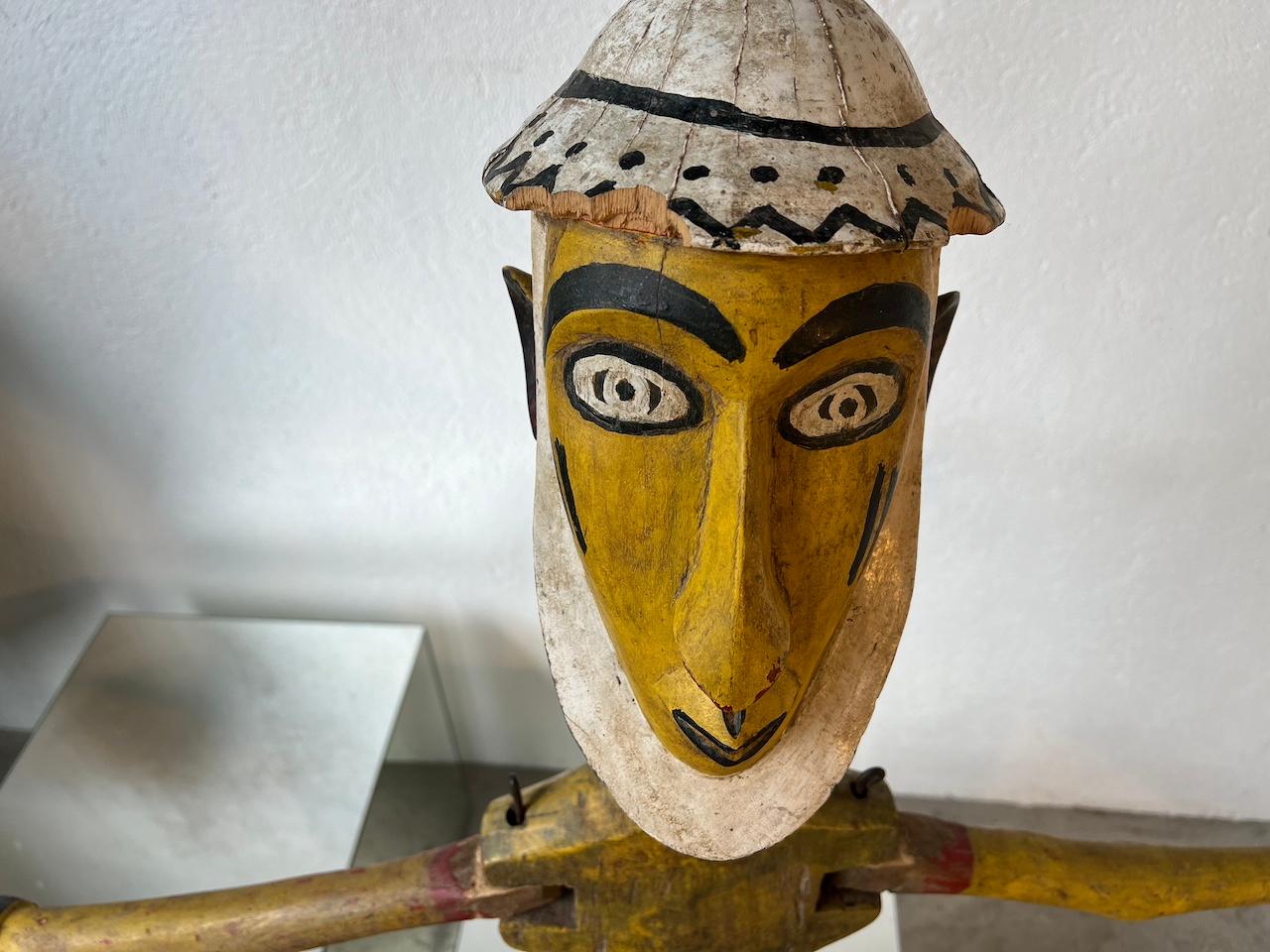 Ebony Bambara puppet figurine, African tribal art, circa 1950 For Sale