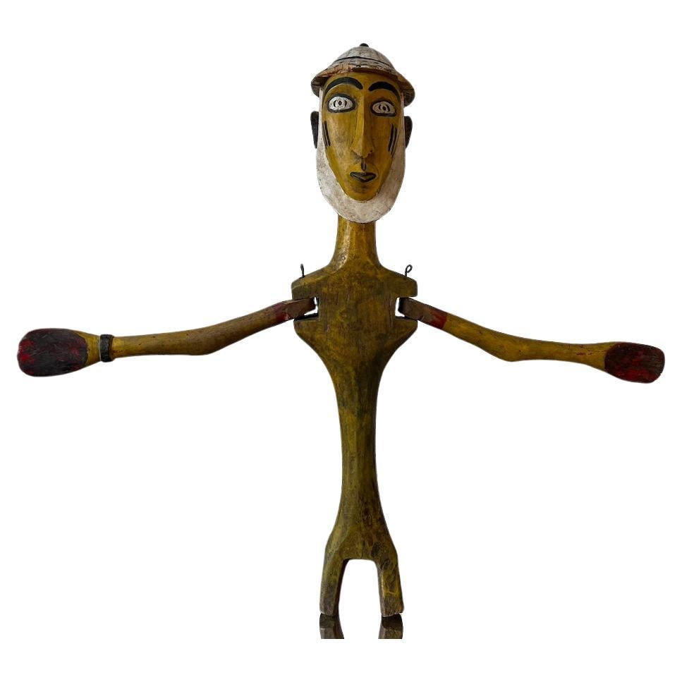 Bambara puppet figurine, African tribal art, circa 1950 For Sale