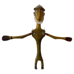 Retro Bambara puppet figurine, African tribal art, circa 1950