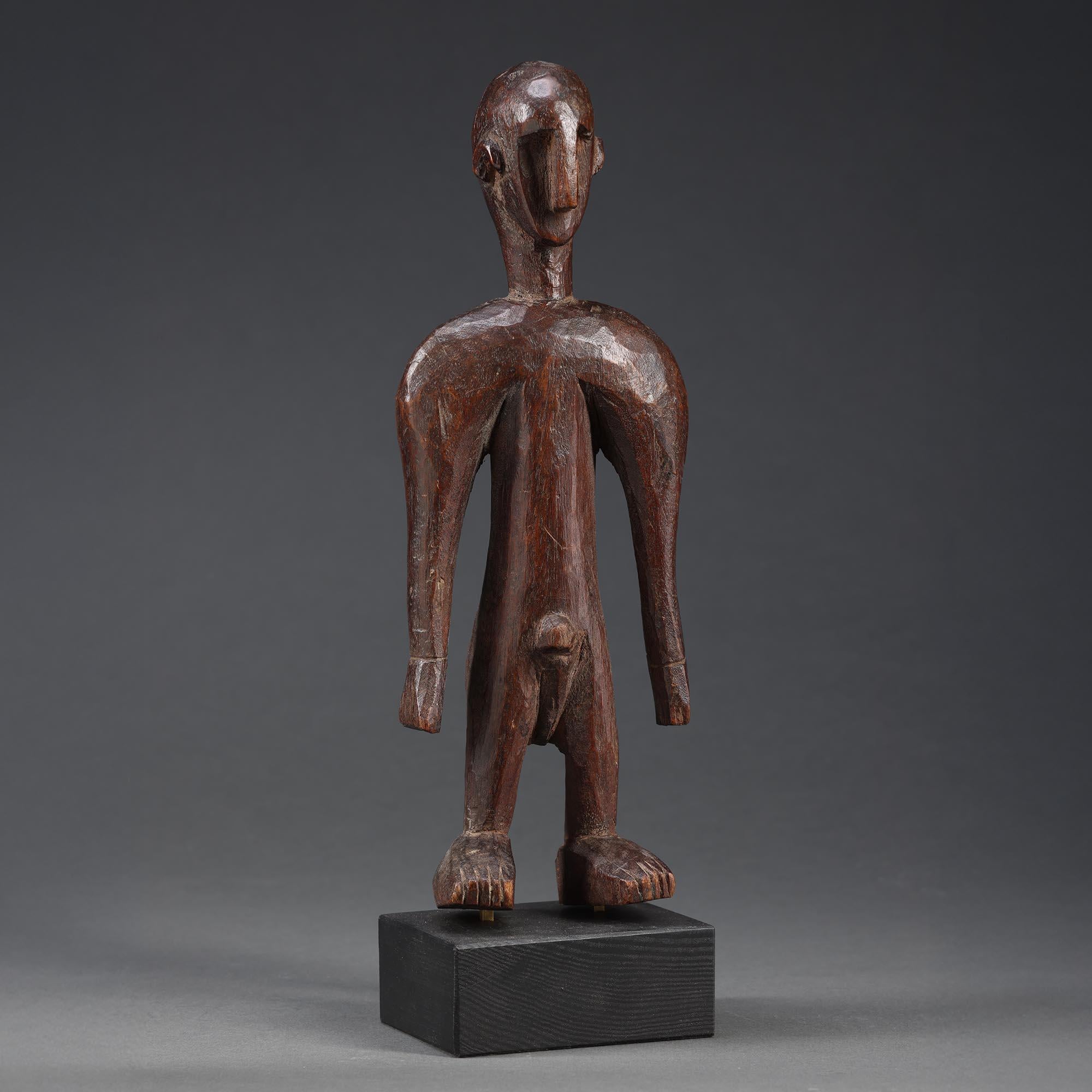 Figure masculine debout aux épaules puissantes de Bambara Mali Afrique en vente 5