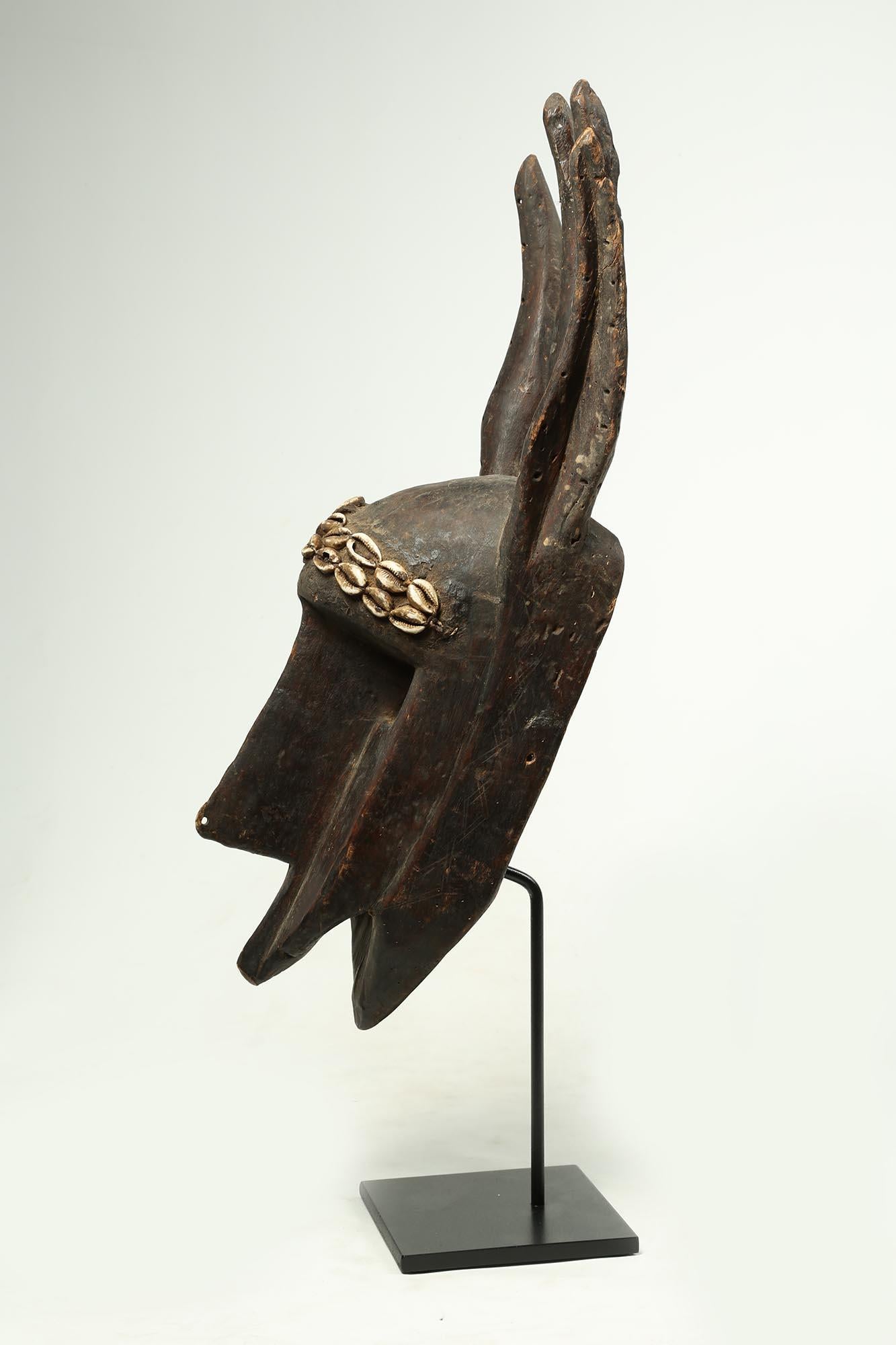 Malian Bambara Stylized Antelope Human Wood Mask, Early 20th Century, Mali, Africa For Sale
