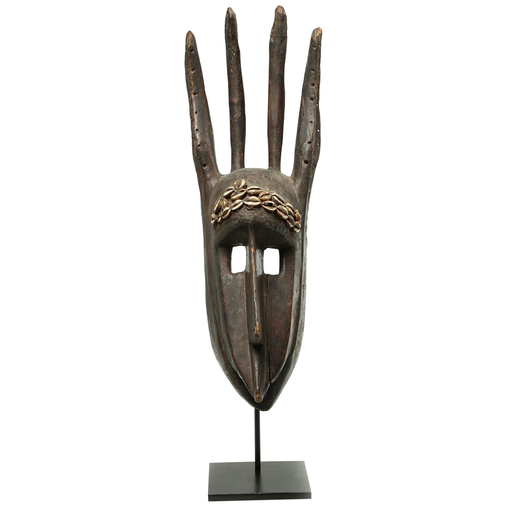 Bambara Stylized Antelope Human Wood Mask, Early 20th Century, Mali, Africa For Sale