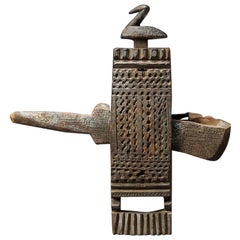 Bambara Tribal Door Lock with Bird Mali Africa Early 20th C Patina from Use