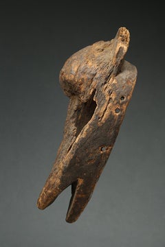 Weathered Archaic Bambara Wood Mask Fragment, Mali, Africa, Early 20th C.
