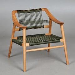 Bambi 56/1 Lounge Chair by Fjord Fiesta in Solid Oak and Woven Cord