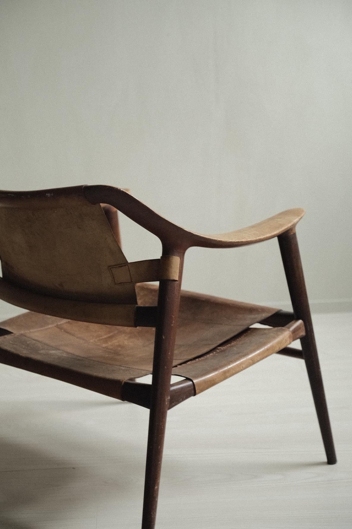 Bambi 56/2 by Sigurd Resell for Gustav Bahus, Teak & Saddle Leather, Norway, 50s 2