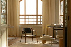 Bambi 56/2 Lounge Chair by Fjord Fiesta in Solid Oak and Embroidered Leather