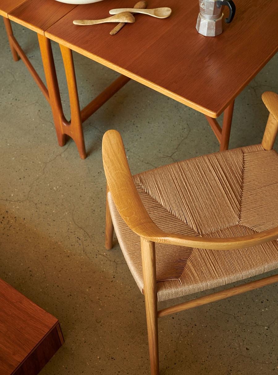 Norwegian Bambi 57/4 Dining Chair by Fjord Fiesta in Solid Oak and Paper Cord For Sale