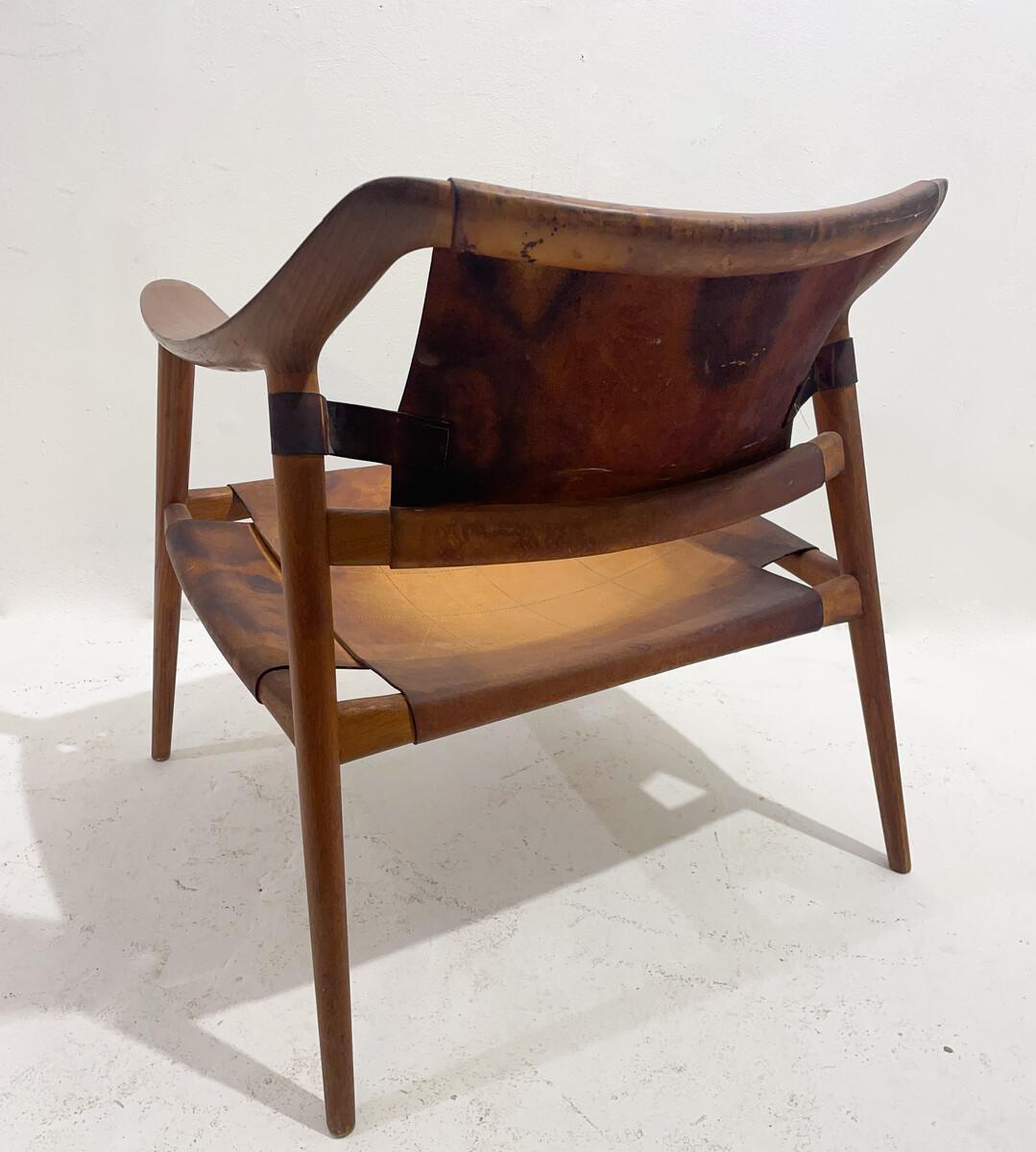 Milieu du XXe siècle Fauteuil 'Bambi' par Rolf Rastas & Adolf Relling pour Gustav Bahus, années 1940 en vente