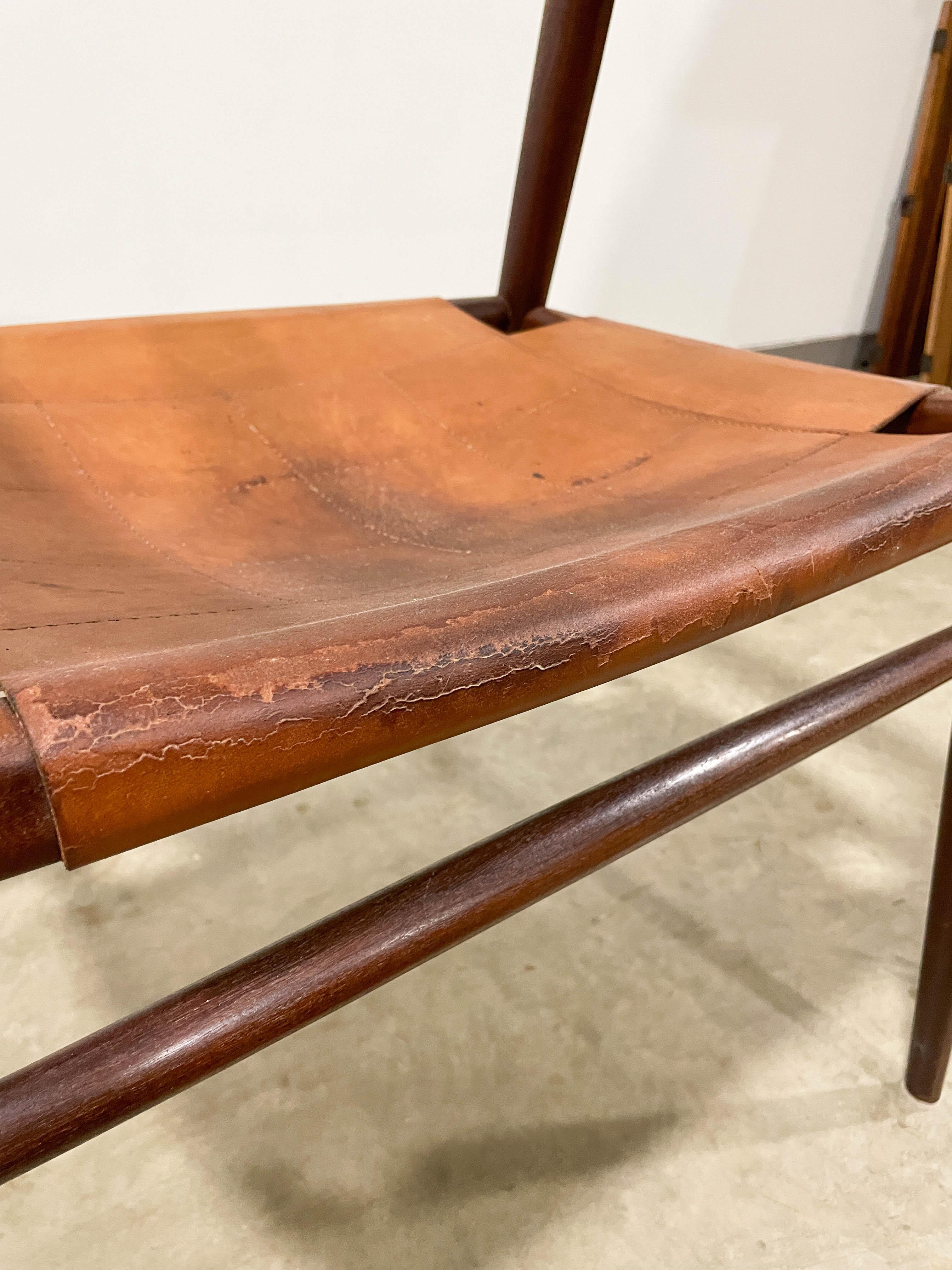 Bambi Chair in Teak and Leather 8