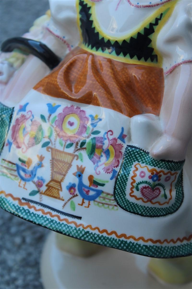 Kleines Mädchen aus italienischer Keramik Essevi Sandro Vacchetti, 1930, Niederländisches kleines Mädchen Le im Zustand „Hervorragend“ im Angebot in Palermo, Sicily