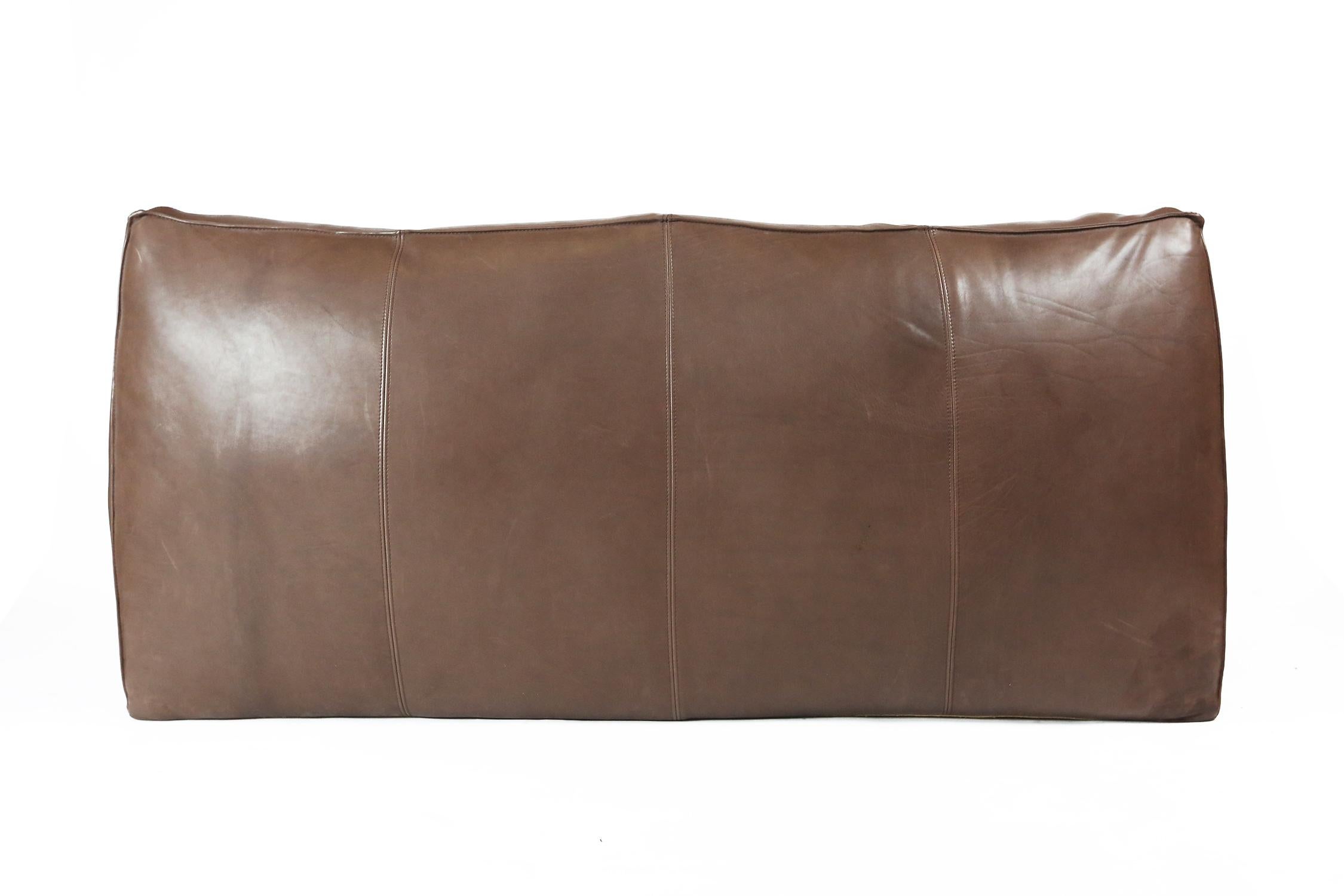 Late 20th Century Bambole 2-Seat Sofa in Brown Leather by Mario Bellini for B&B Italia, 1970s