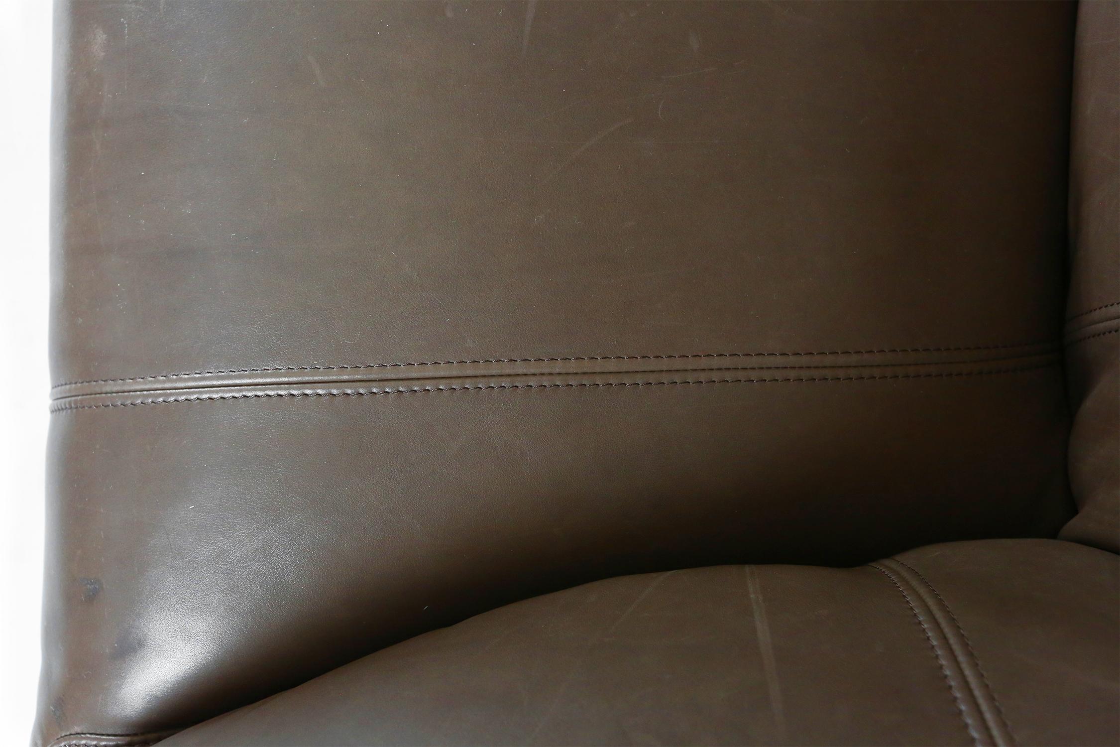 Bambole 2-Seat Sofa in Brown Leather by Mario Bellini for B&B Italia, 1970s 1