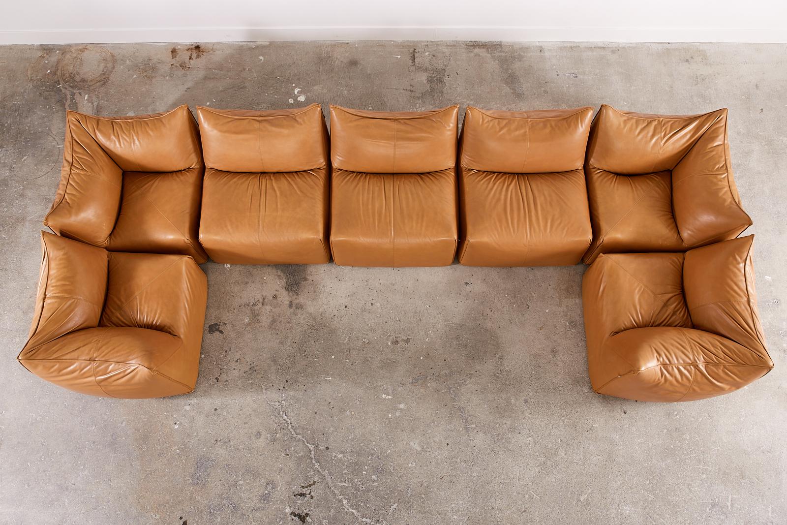 Fabric Bambole Leather Sectional Sofa by Mario Bellini for B + B Italia