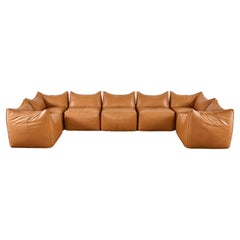 Bambole Leather Sectional Sofa by Mario Bellini for B + B Italia