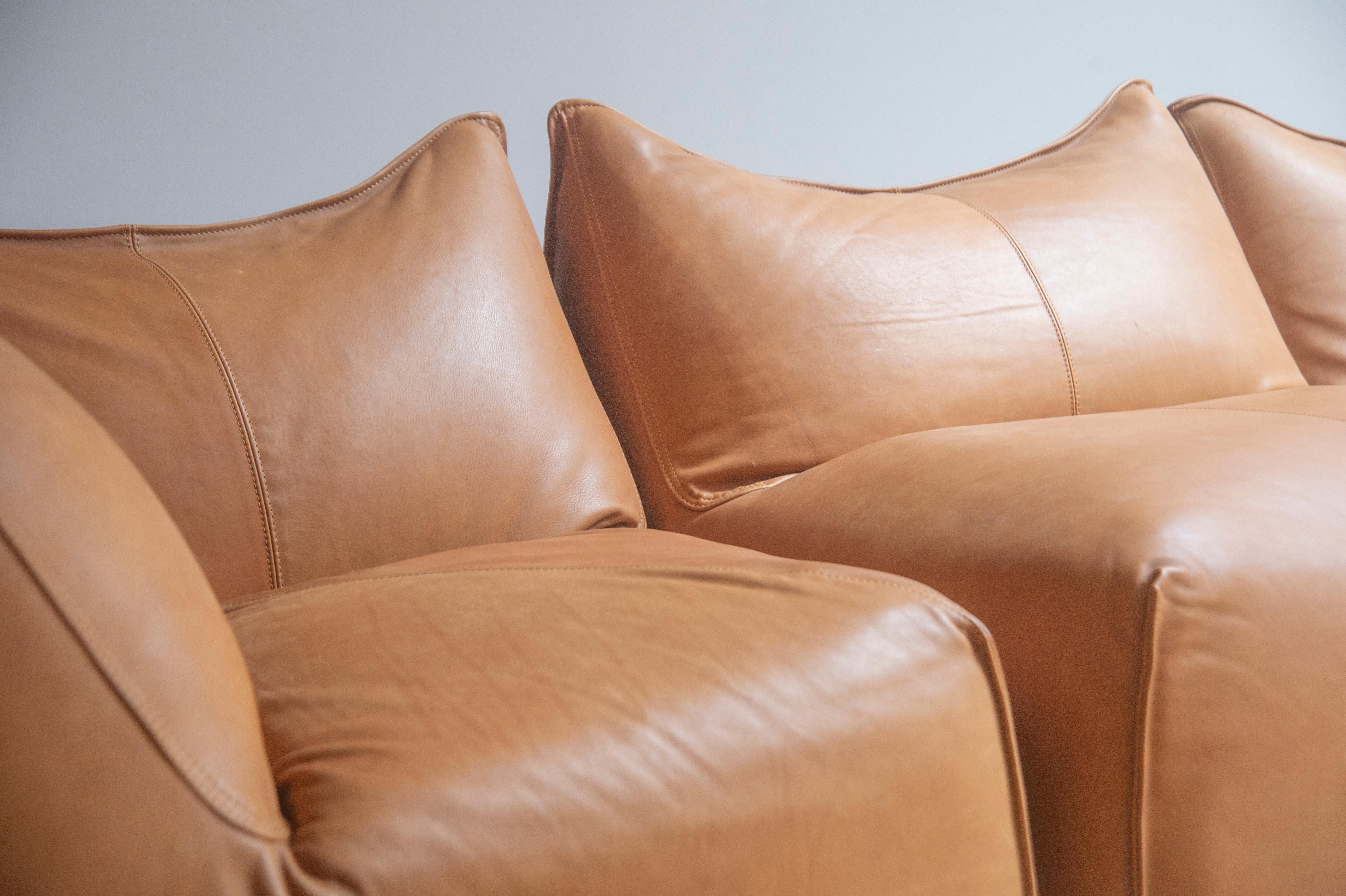 Post-Modern Bambole Leather Sofa by Bonjour Ostende