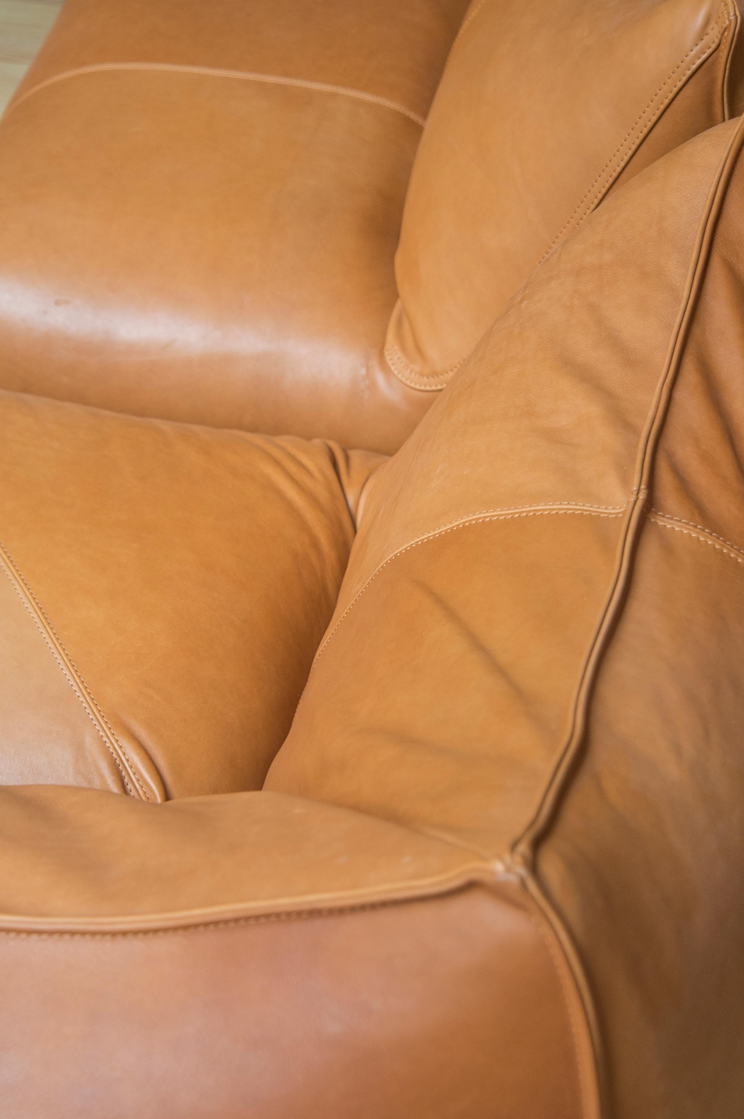 Belgian Bambole Leather Sofa by Bonjour Ostende