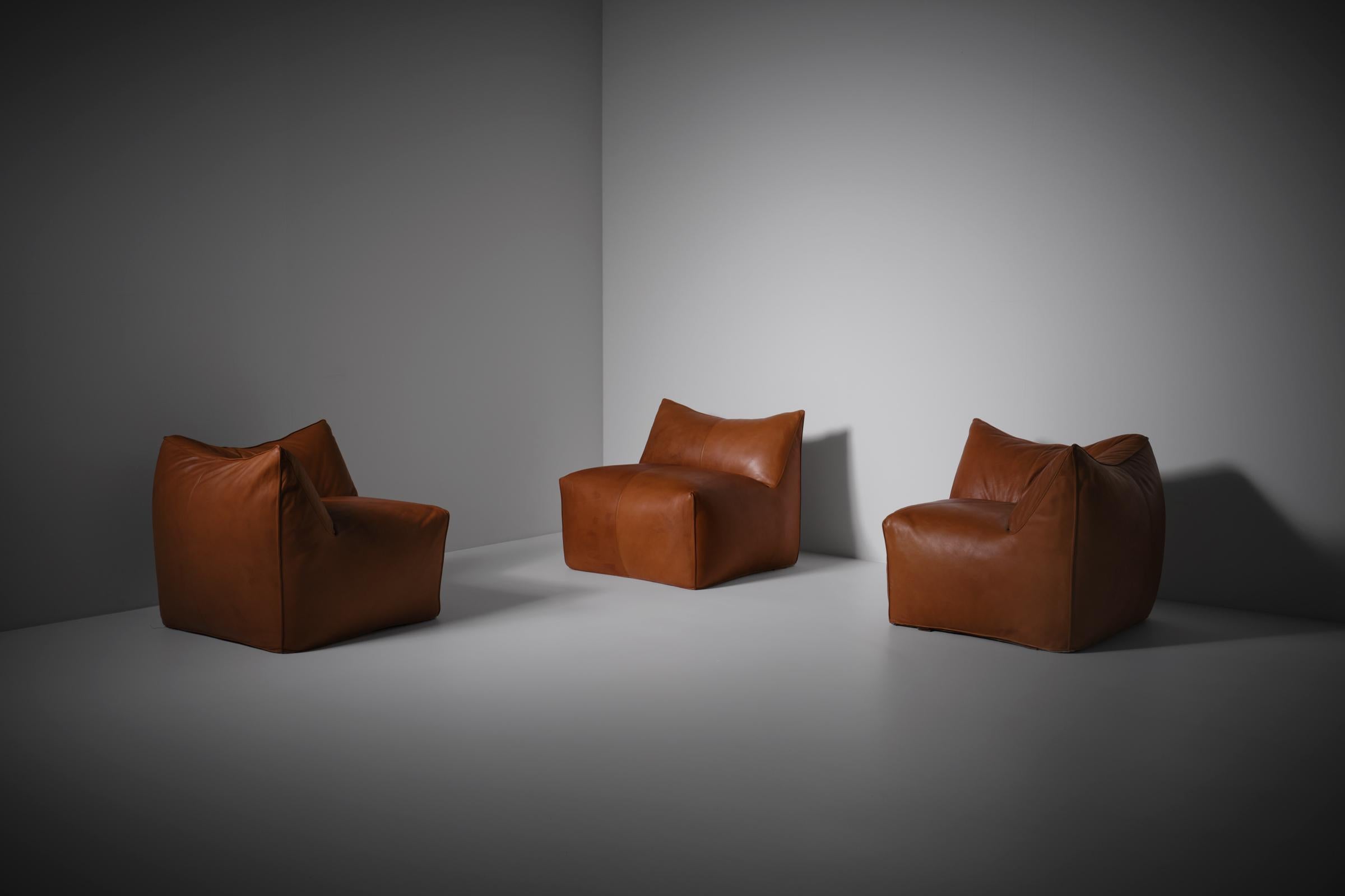 Leather Bambole Modular Sofa by Mario Bellini for B&B Italia, 1970s For Sale