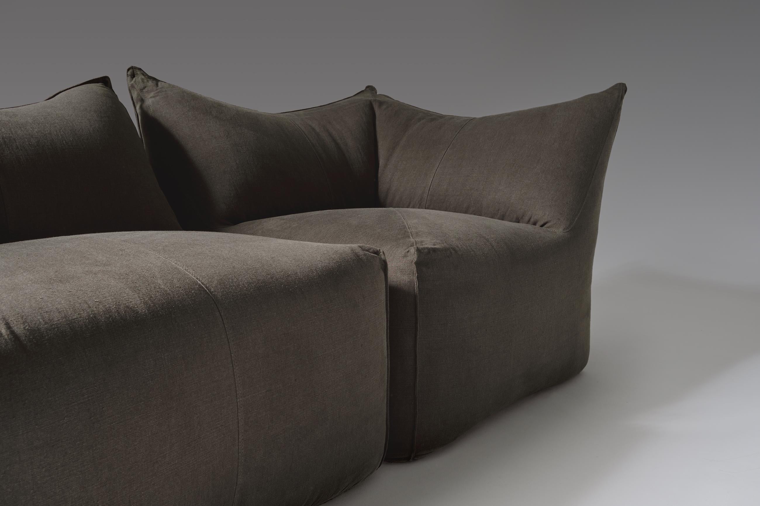 Linen Bambole Sectional Sofa by Mario Bellini for B&B Italia