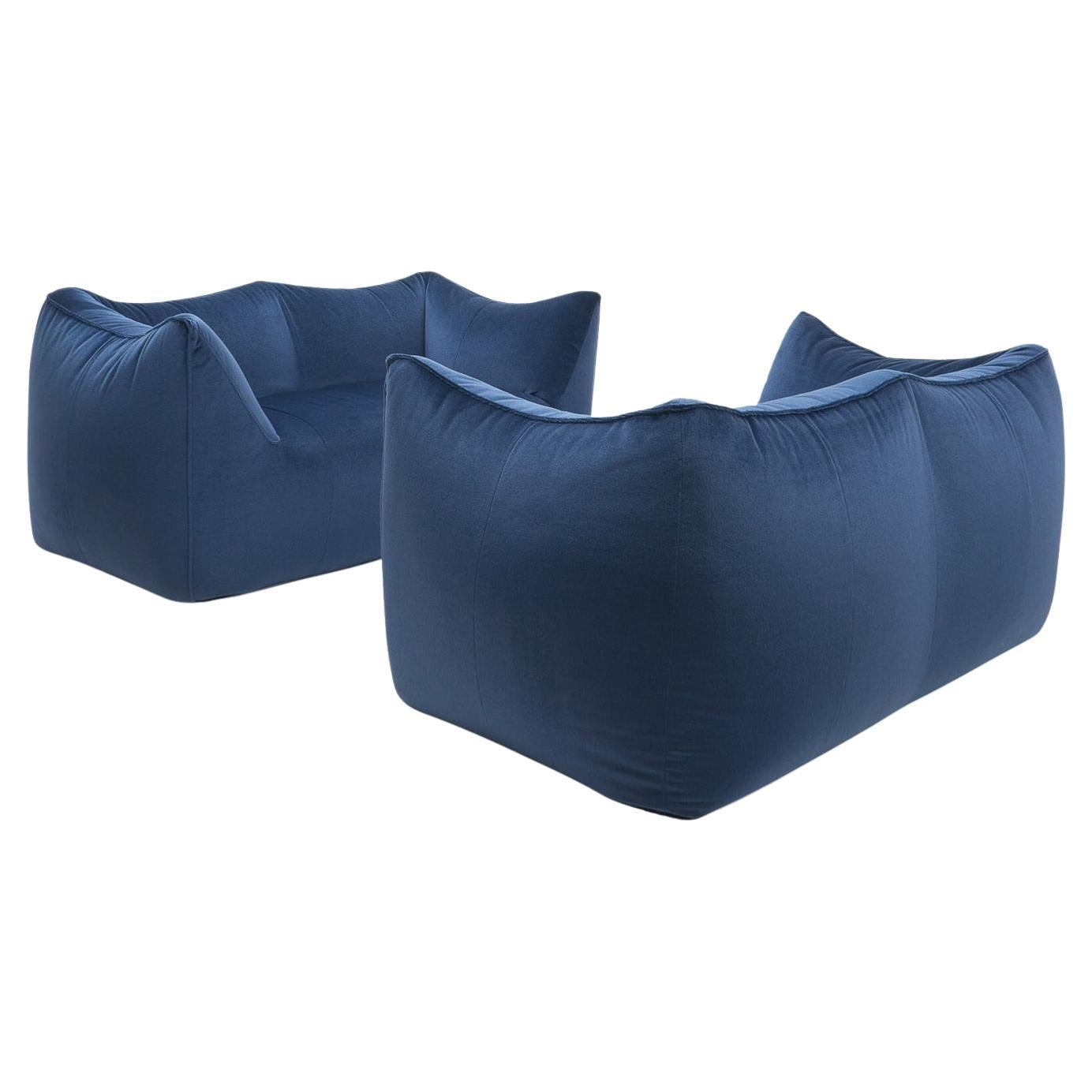 Iconic set of two seater sofas by Mario Bellini for B&B Italia, originating from the 1980s.


We have selected Musco, a dark blue mohair from De Ploeg, the Netherlands: 

Mohair has as an advantage that it is a natural material, very durable, easy