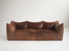 Divano a tre posti in pelle di bufalo "Bambole" di Mario Bellini, Ed. BB Italia 1970