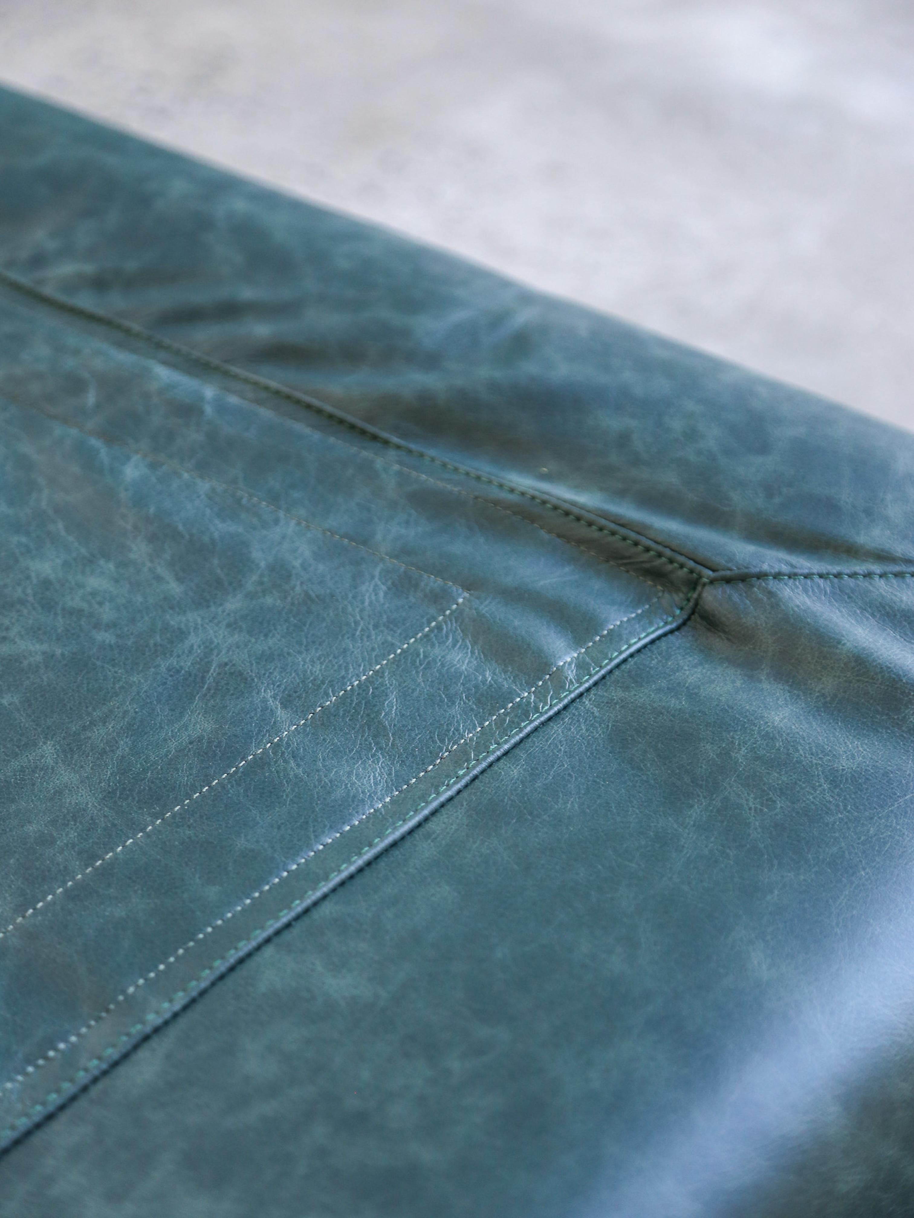 Bamboletto by Mario Bellini for B&B Italia in Light Grey Frosted Leather 1970s For Sale 12