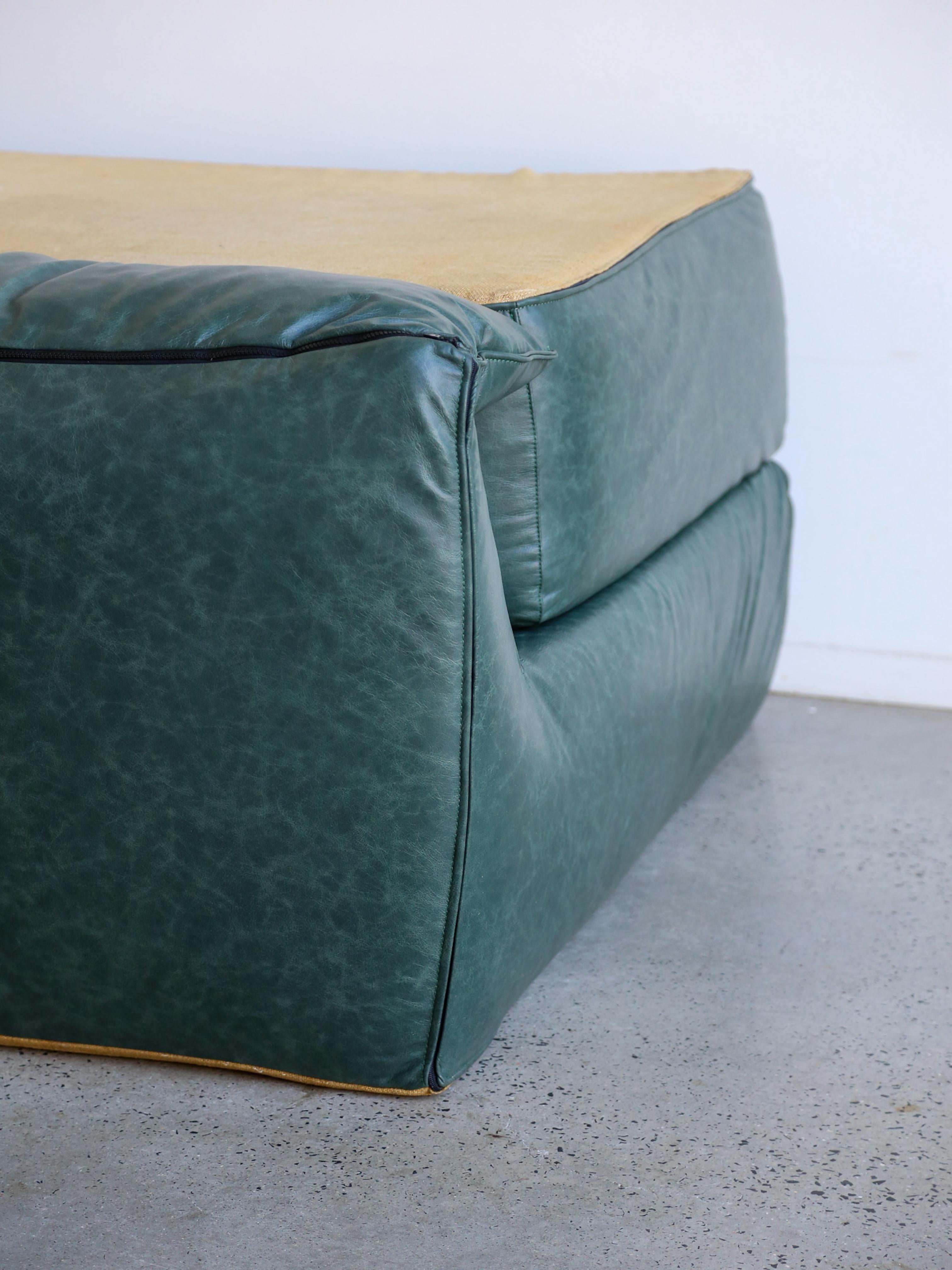 Late 20th Century Bamboletto by Mario Bellini for B&B Italia in Light Grey Frosted Leather 1970s For Sale