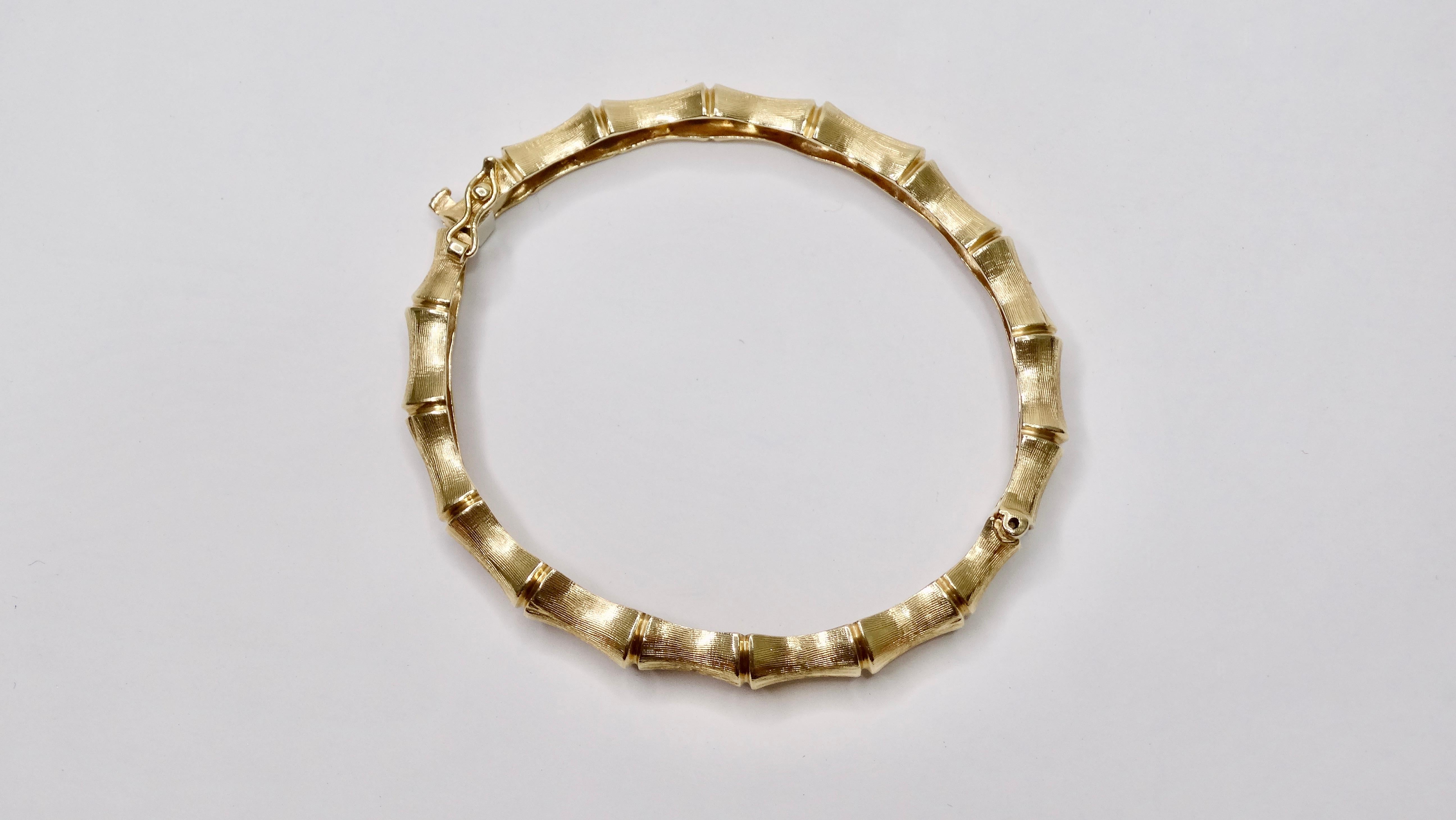 Bamboo 18k Gold Bracelet In Good Condition In Scottsdale, AZ