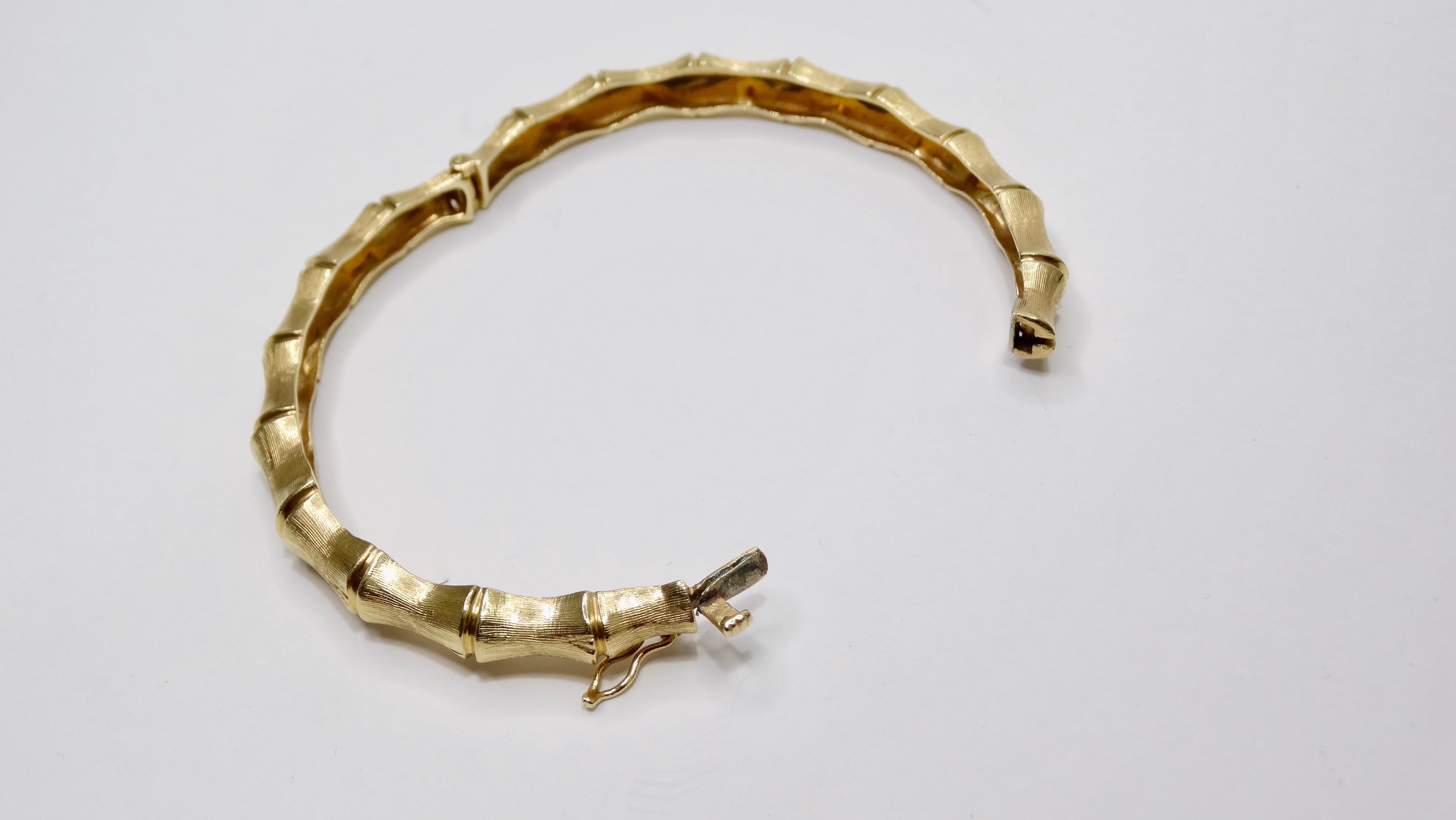 Women's or Men's Bamboo 18k Gold Bracelet