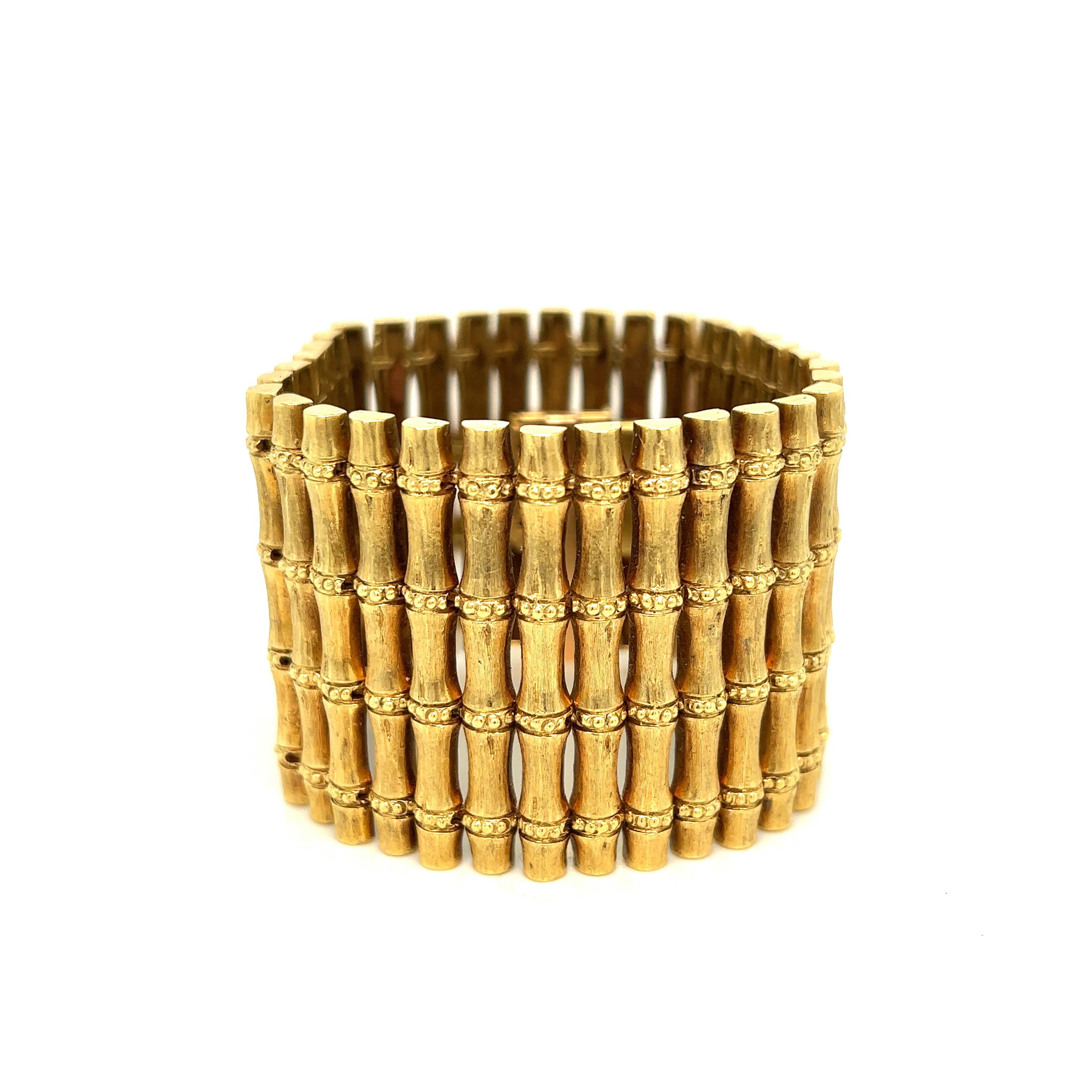 Modern Bamboo 18kt Yellow Gold Bracelet