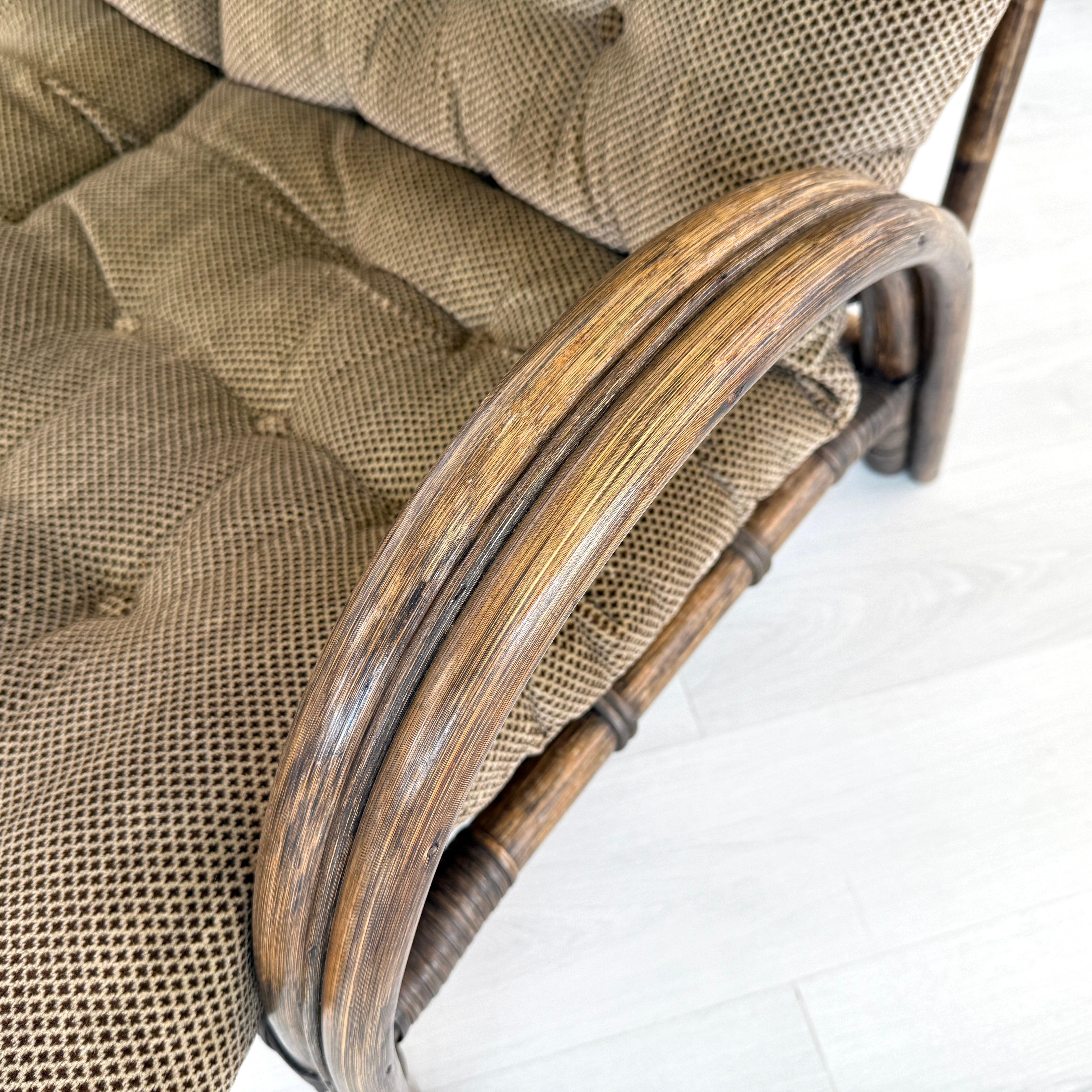 20th Century Bamboo 2-seat Sofa Manner of Rohe Noordwolde For Sale