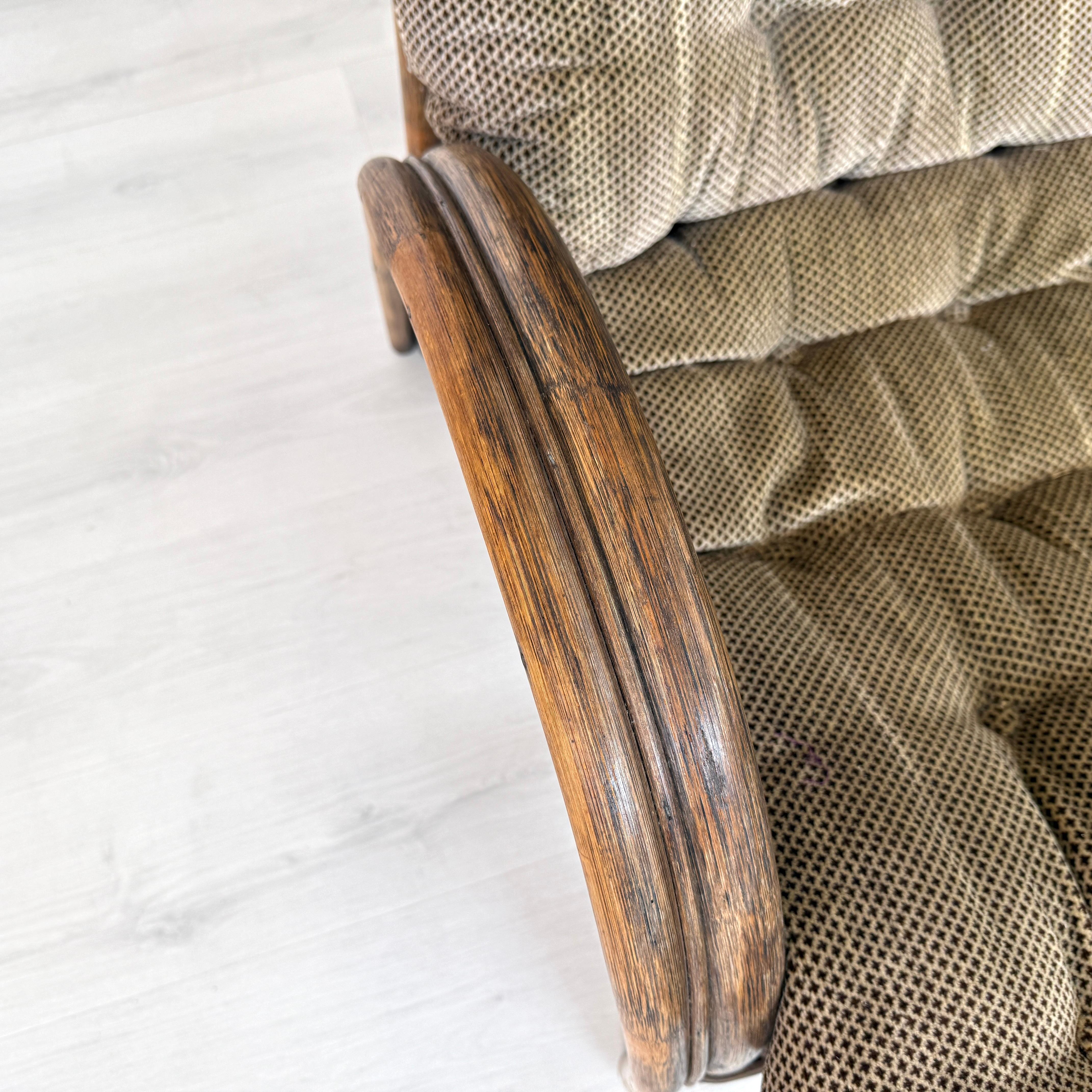Fabric Bamboo 3-seat Sofa Manner of Rohe Noordwolde For Sale
