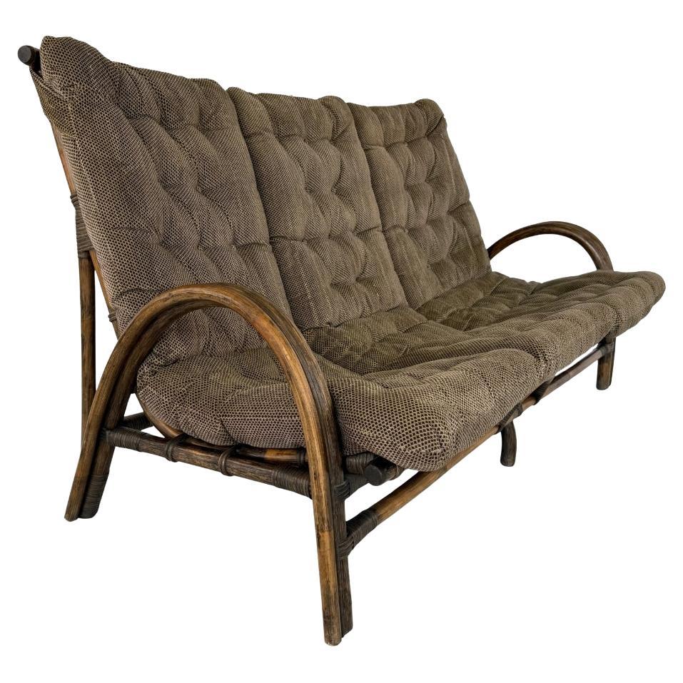 Bamboo 3-seat Sofa Manner of Rohe Noordwolde For Sale