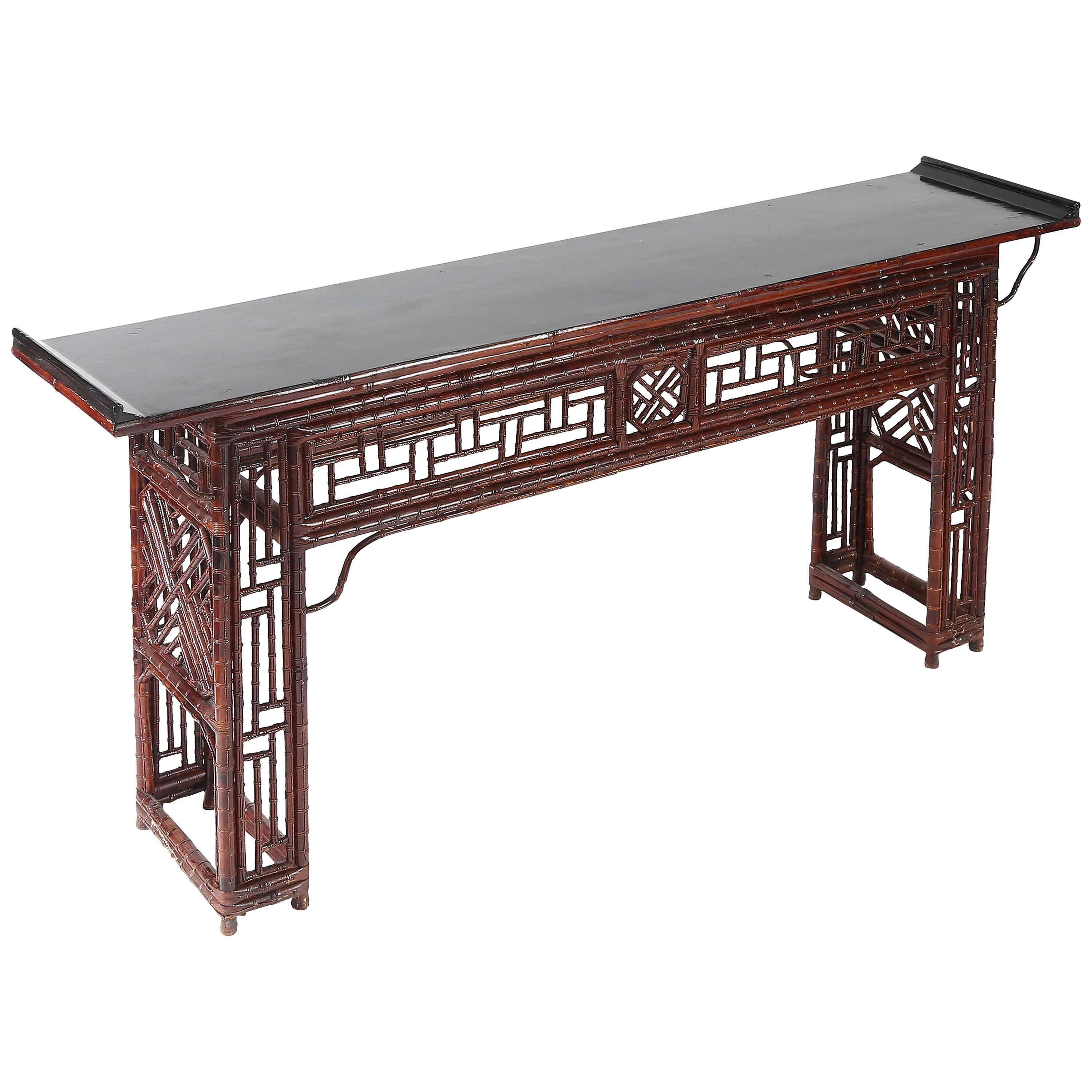 Bamboo Altar Table with Everted Ends