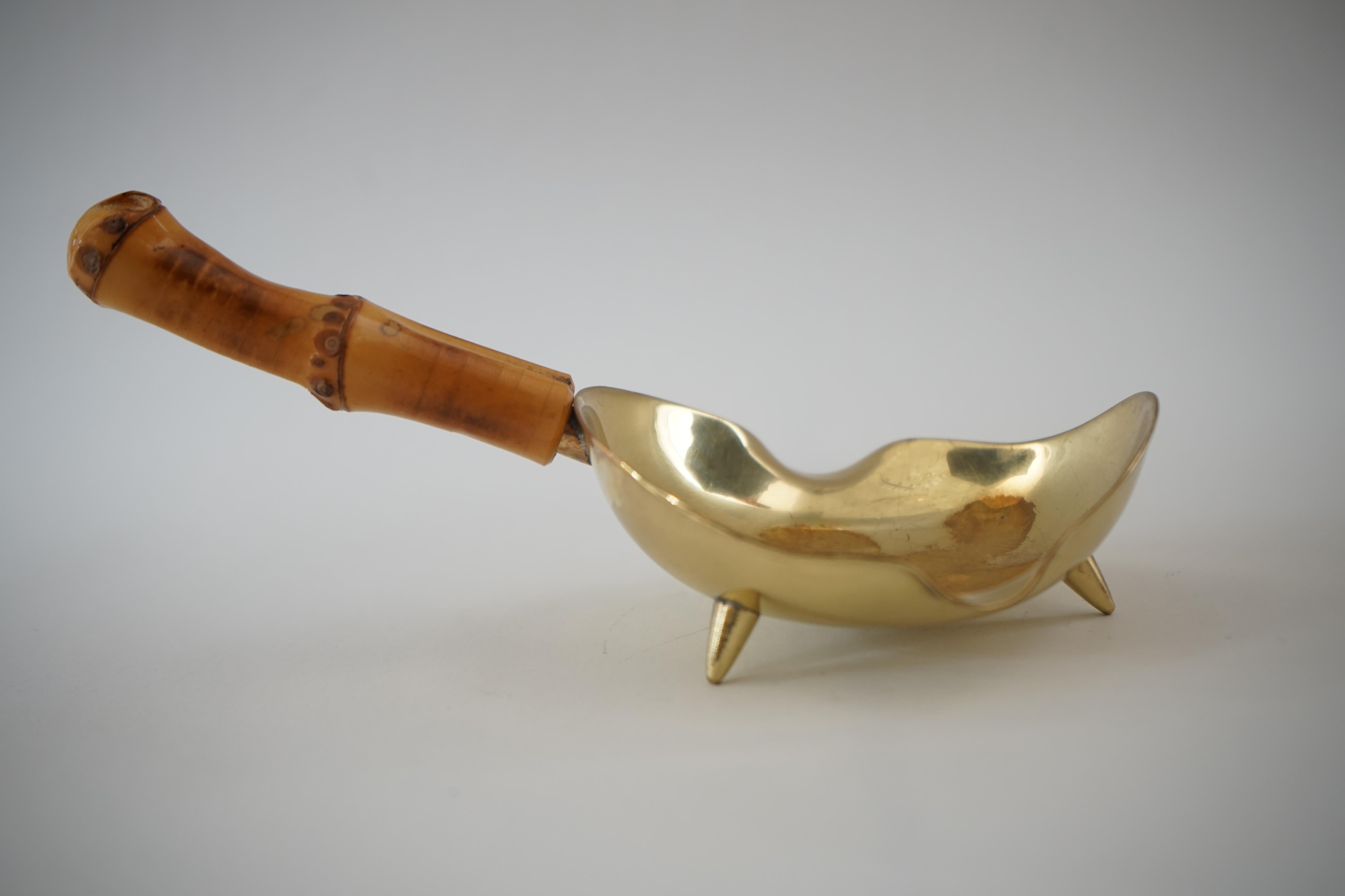 Bamboo and Brass Ashtray, circa 1950s In Good Condition In Wien, AT