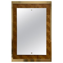 Bamboo and Brass Mirror by Dal Vera, Italy, 1970s