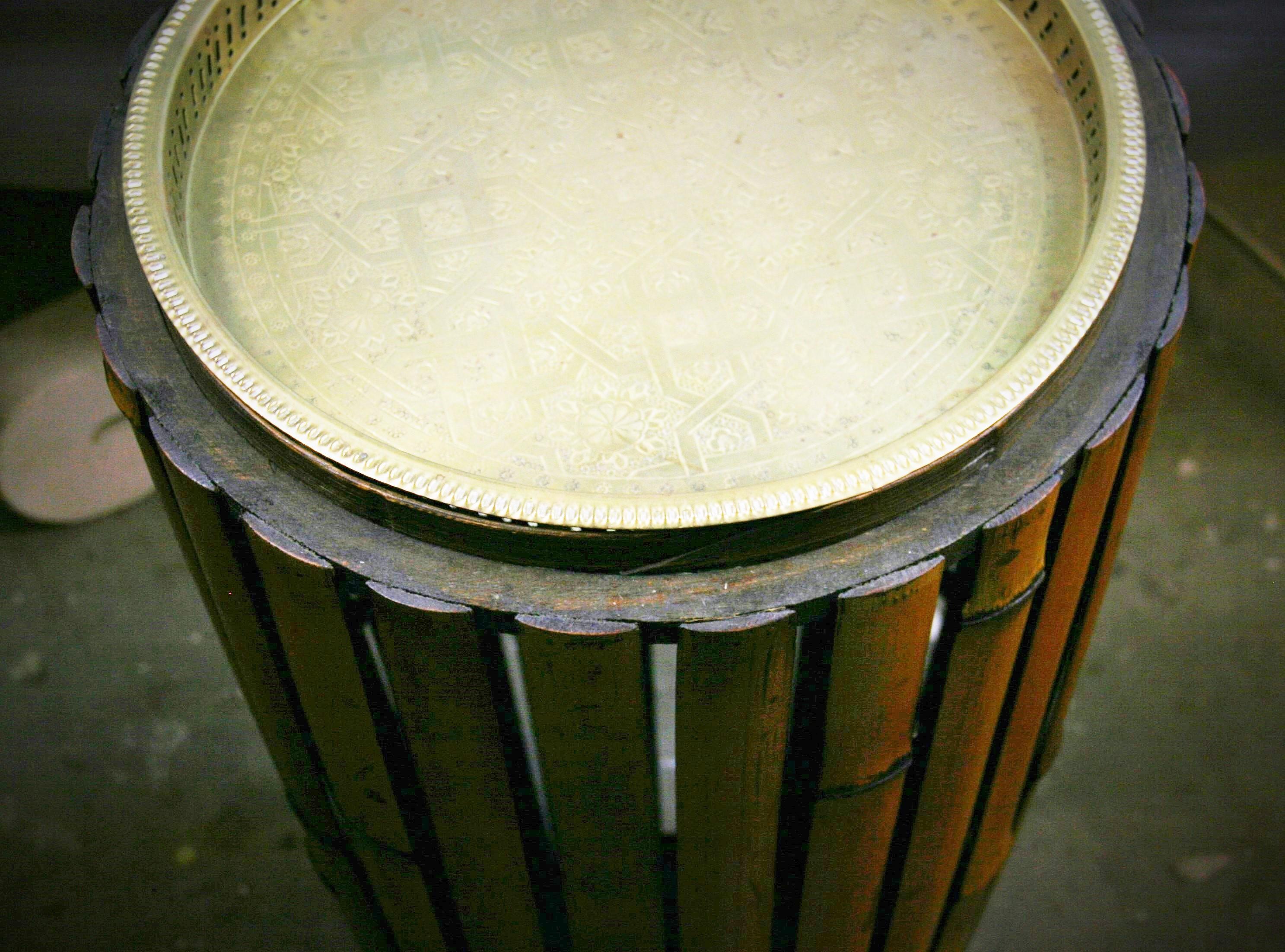 Table d'appoint en bambou et laiton/Table à boire/Porte-parapluie/Porte-plantes en vente 3