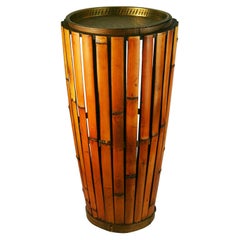 Bamboo and Brass Side/Drink Table/Umbrella stand/Plant Stand