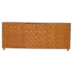 Bamboo and Brass Sideboard in a Hollywood Regency Style 1970